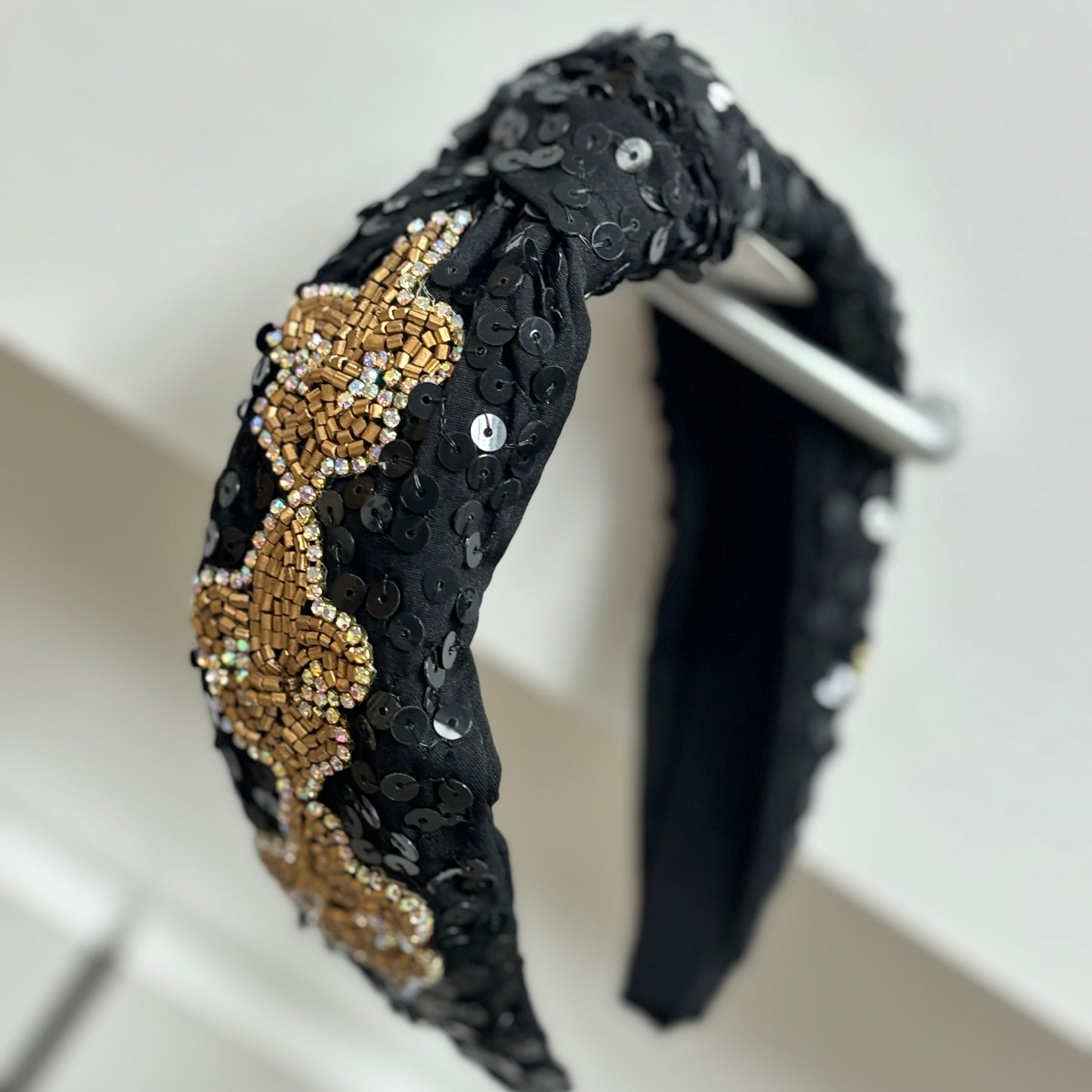 GameDay: Fleur de Lis Seed Bead Headband