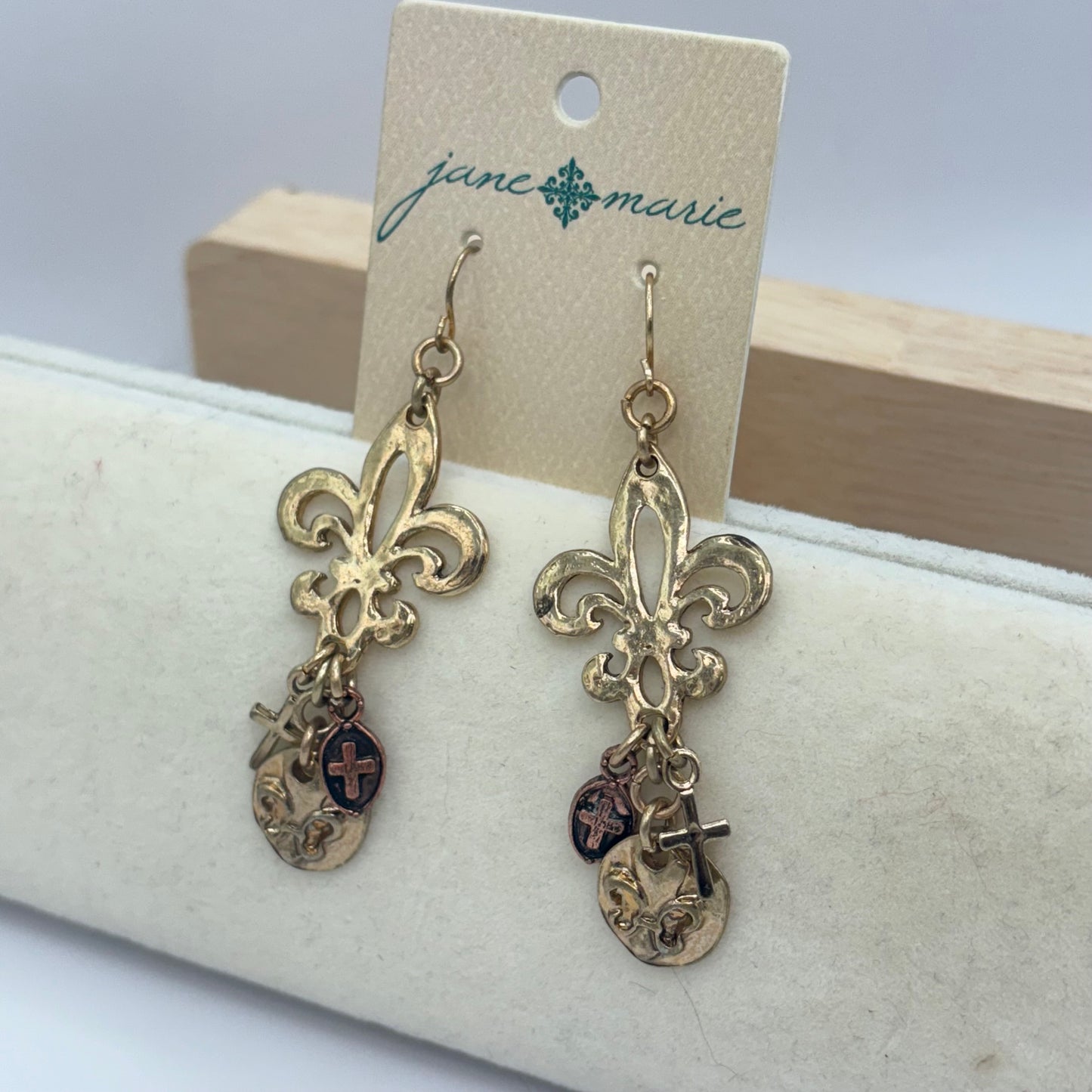 Jane Marie Fleur De Lis Dangle Earrings