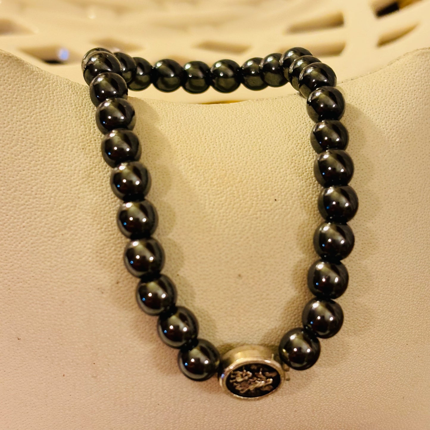 Guardian Angel & Hematite Stretch Bracelet