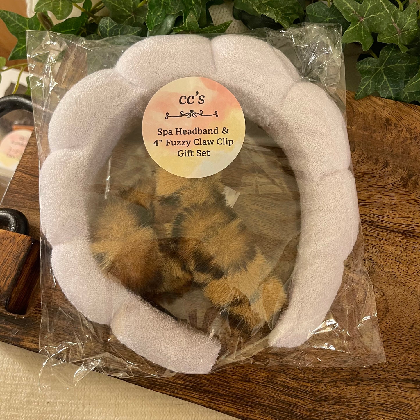 Spa Headband and Fuzzy Claw Clip