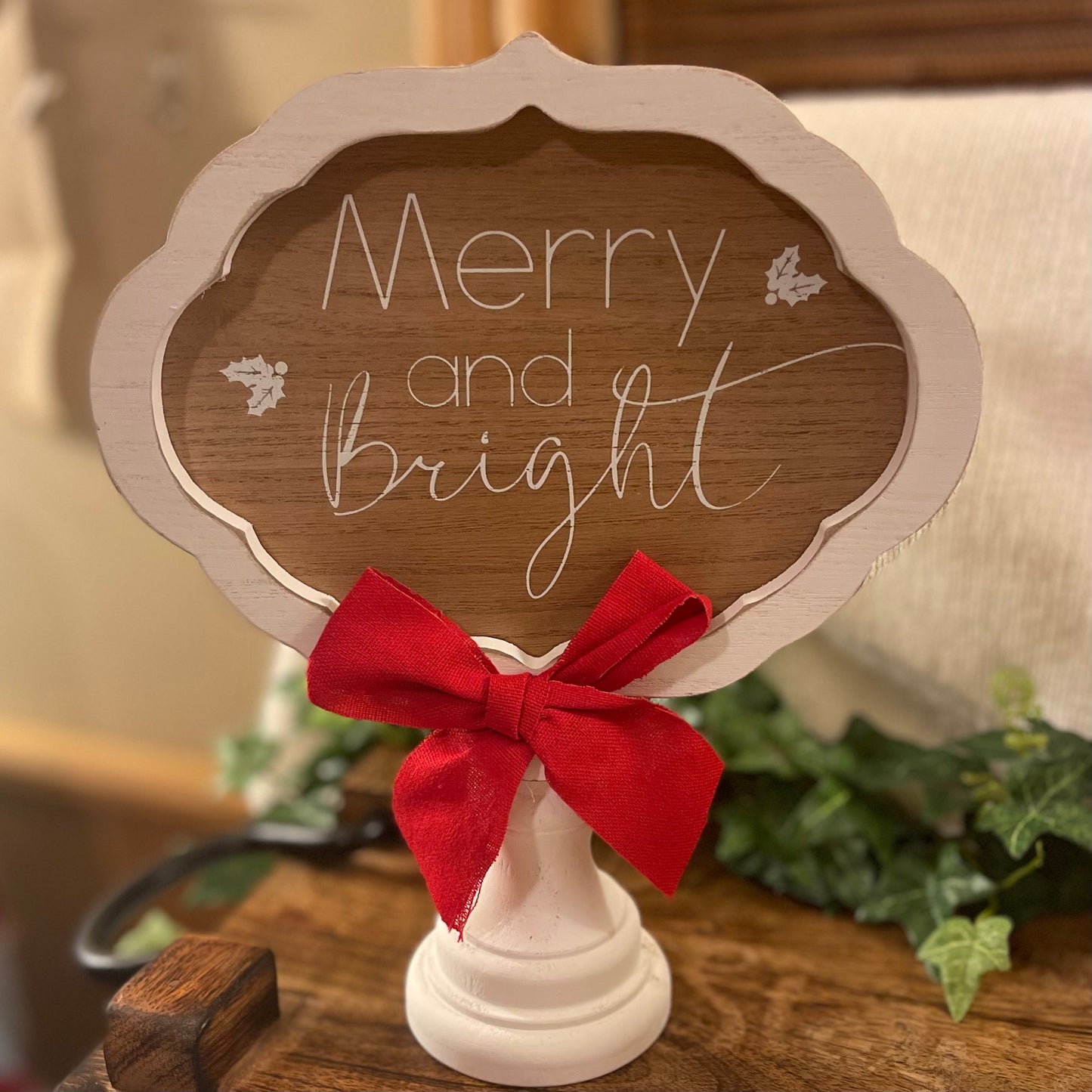 Holiday Table Decor • Wooden Pedestal Sign or Elf Sign