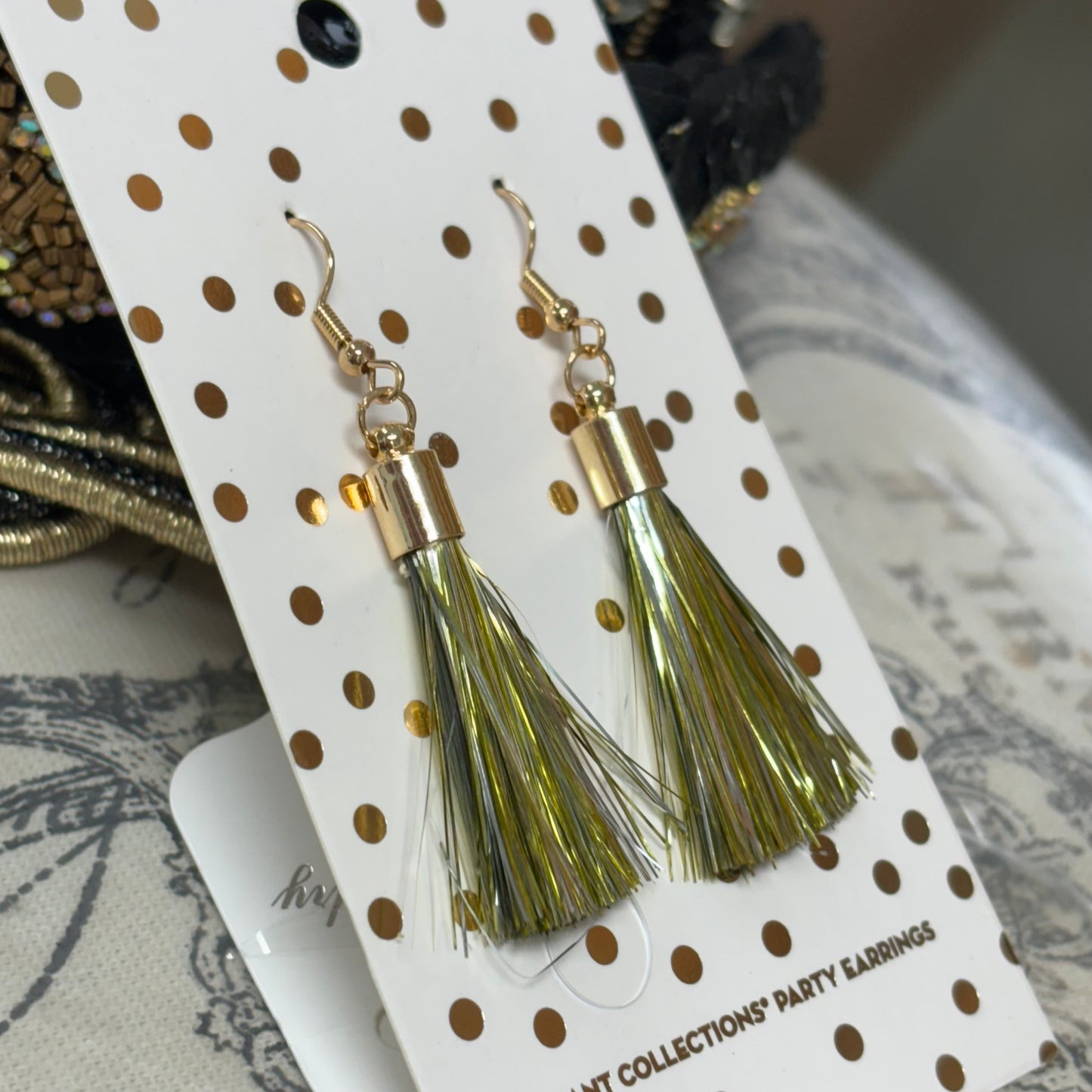 Gold PomPom Dangle Earrings