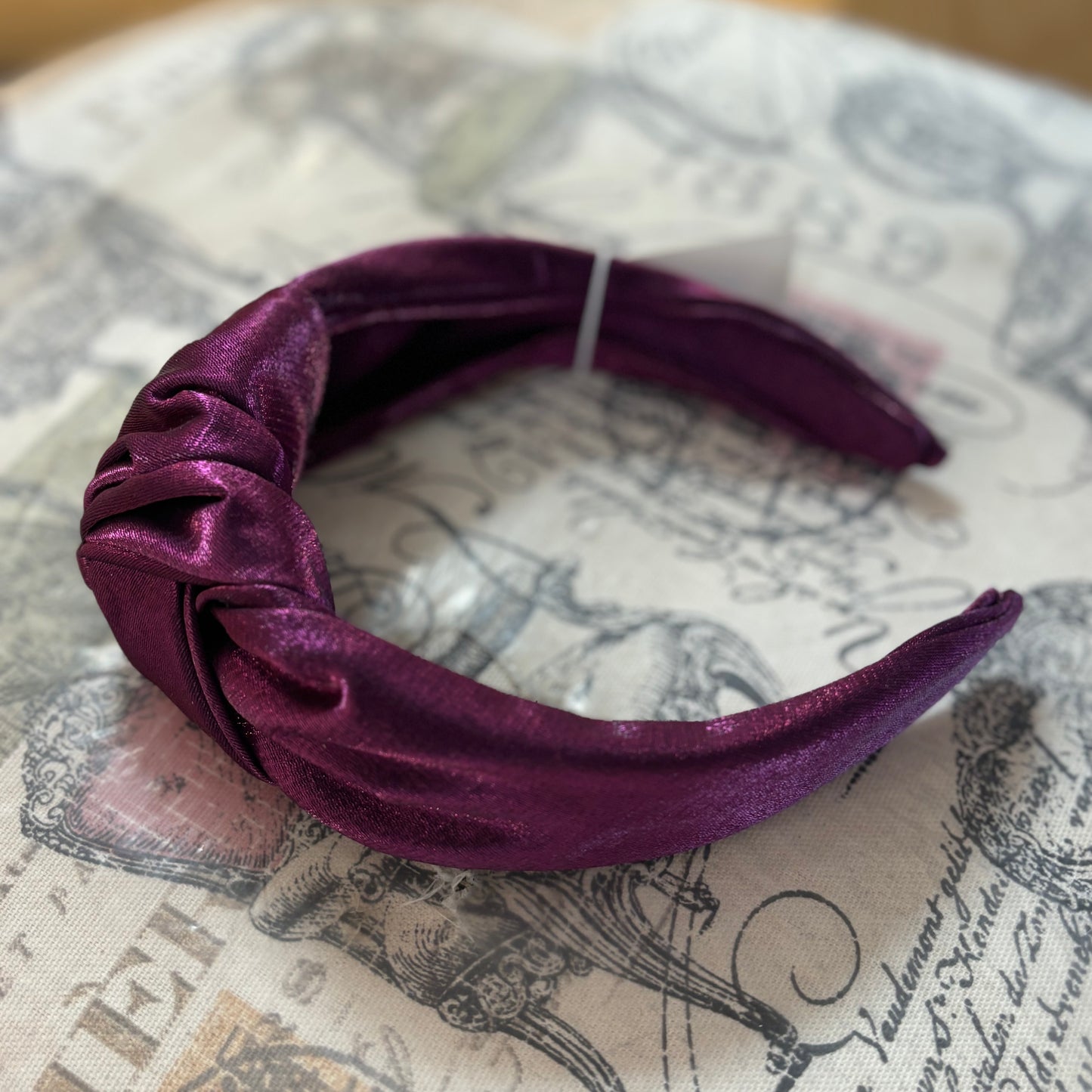 Satin Top Knot Headband - Purple