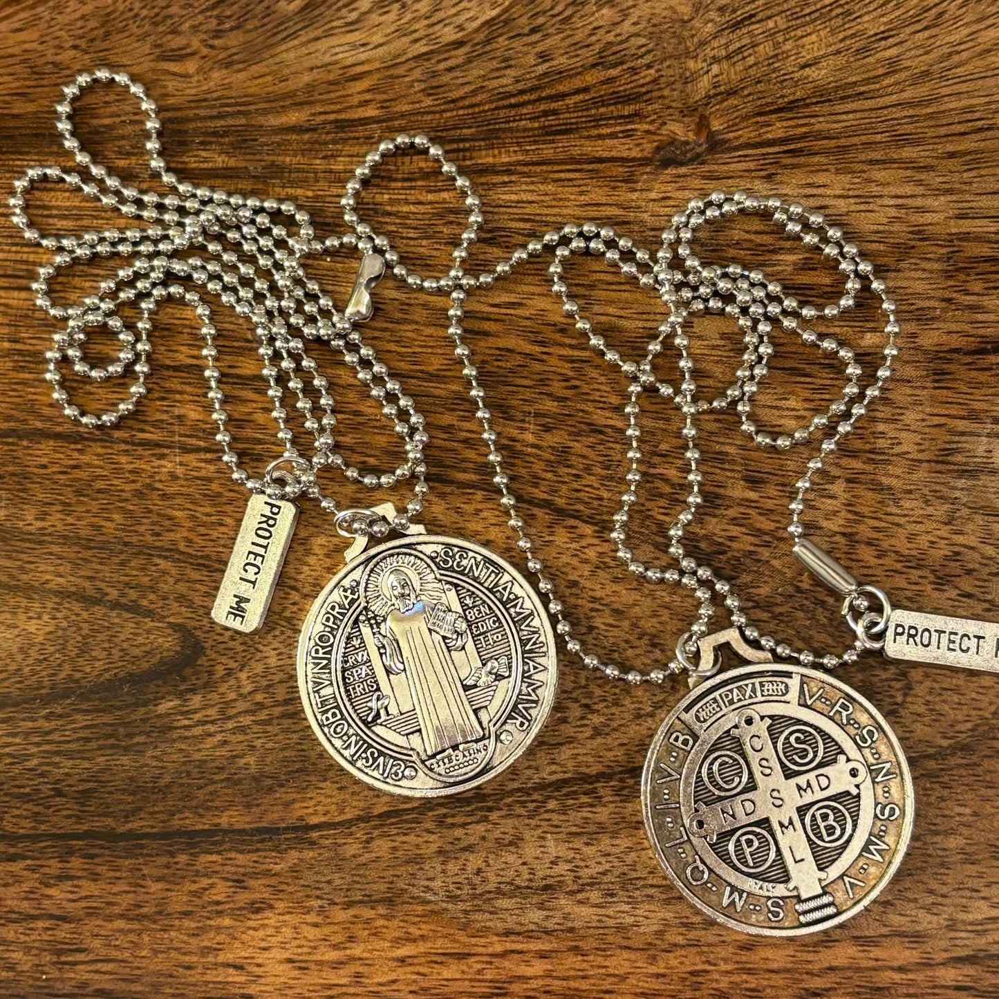 Saint Benedict Protect Me Pendant on 24” Chain