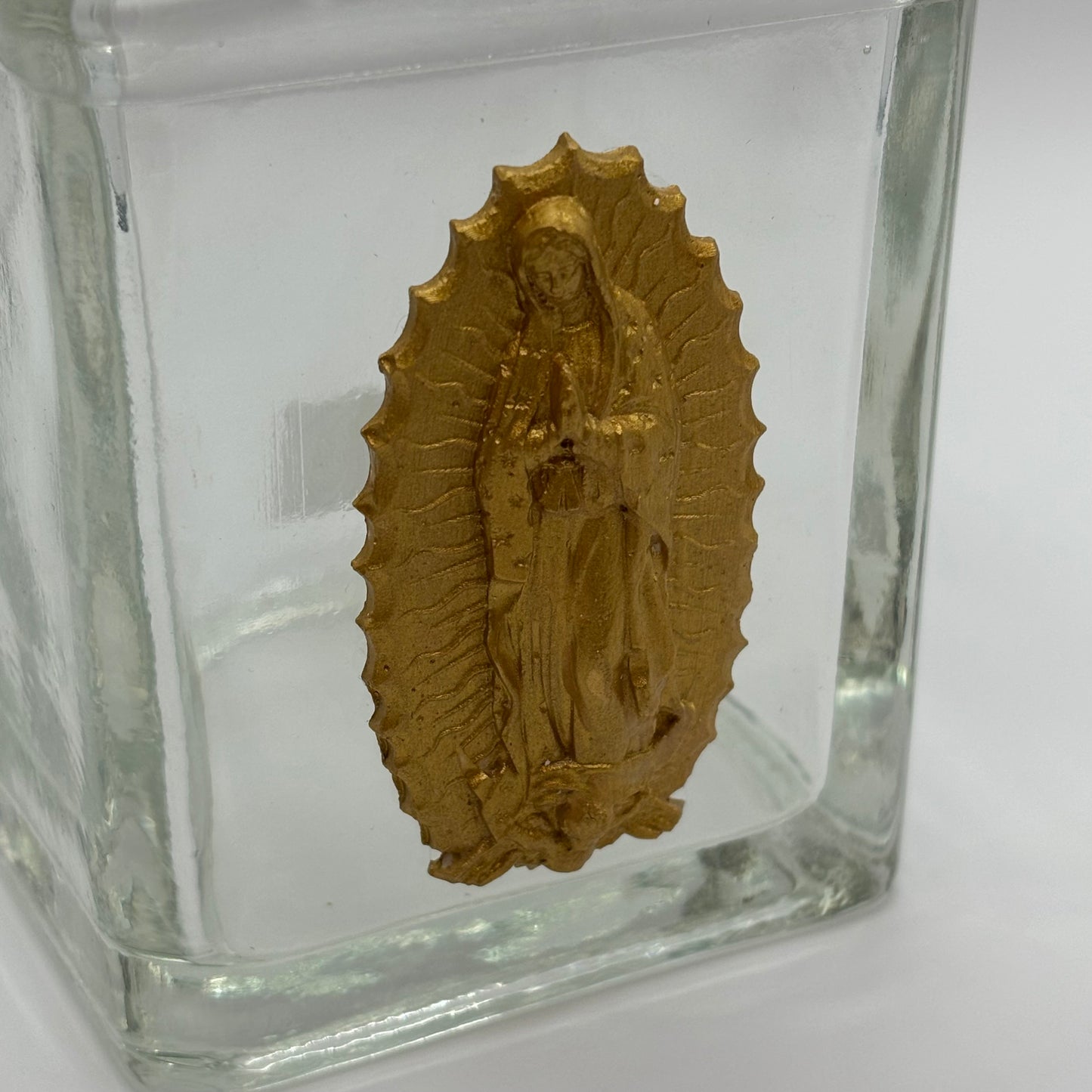The Virgin Mary Intaglio on Glass Vase