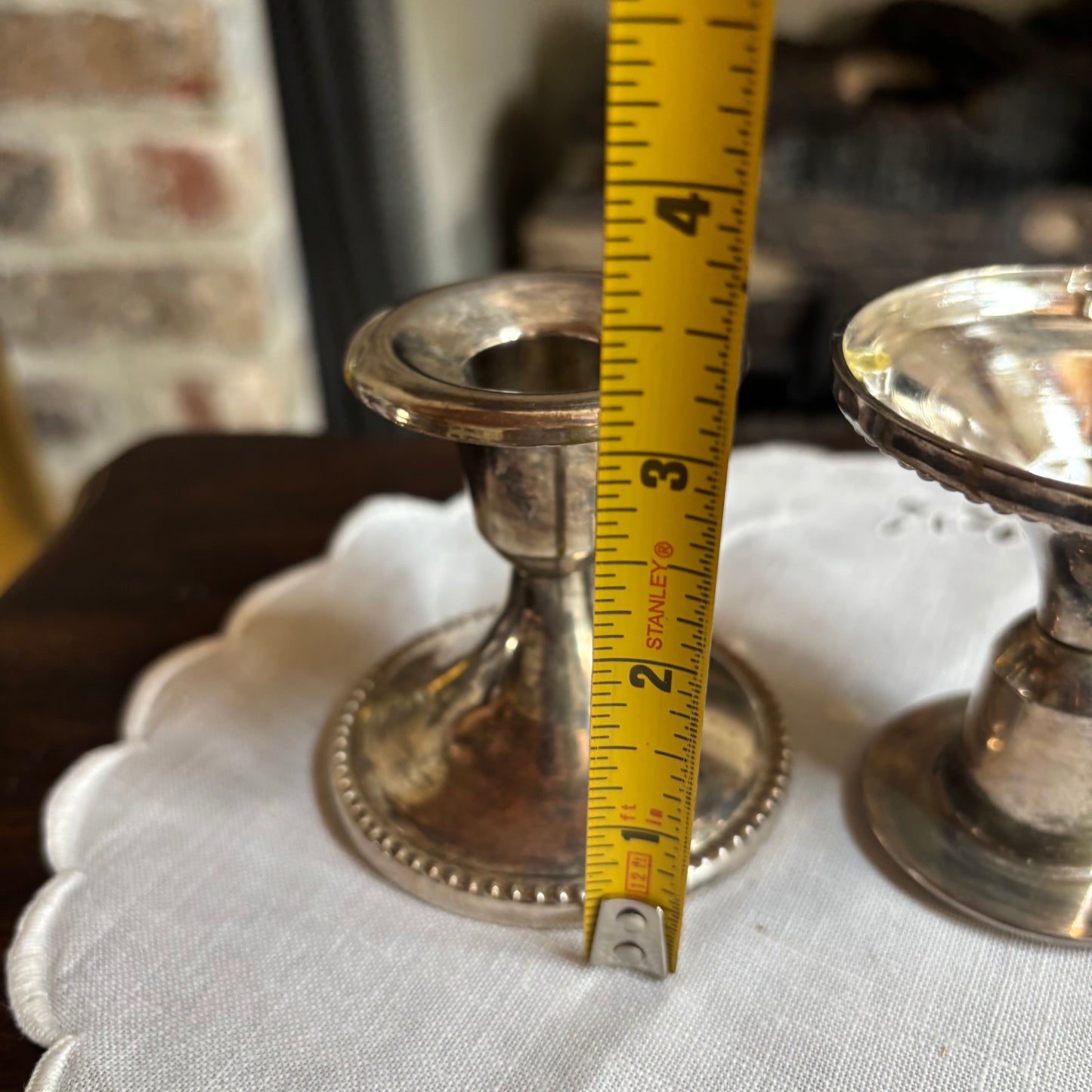 Pair of Silver Plate Tapered Candlesticks