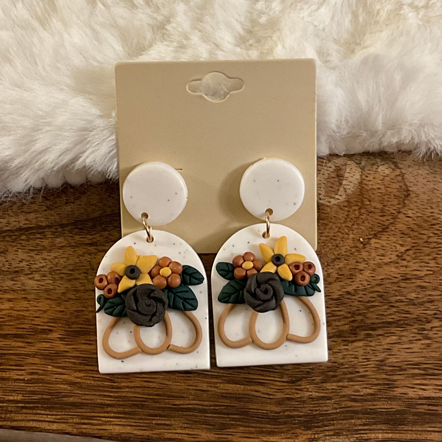 Fall Pumpkin Post Back Earrings