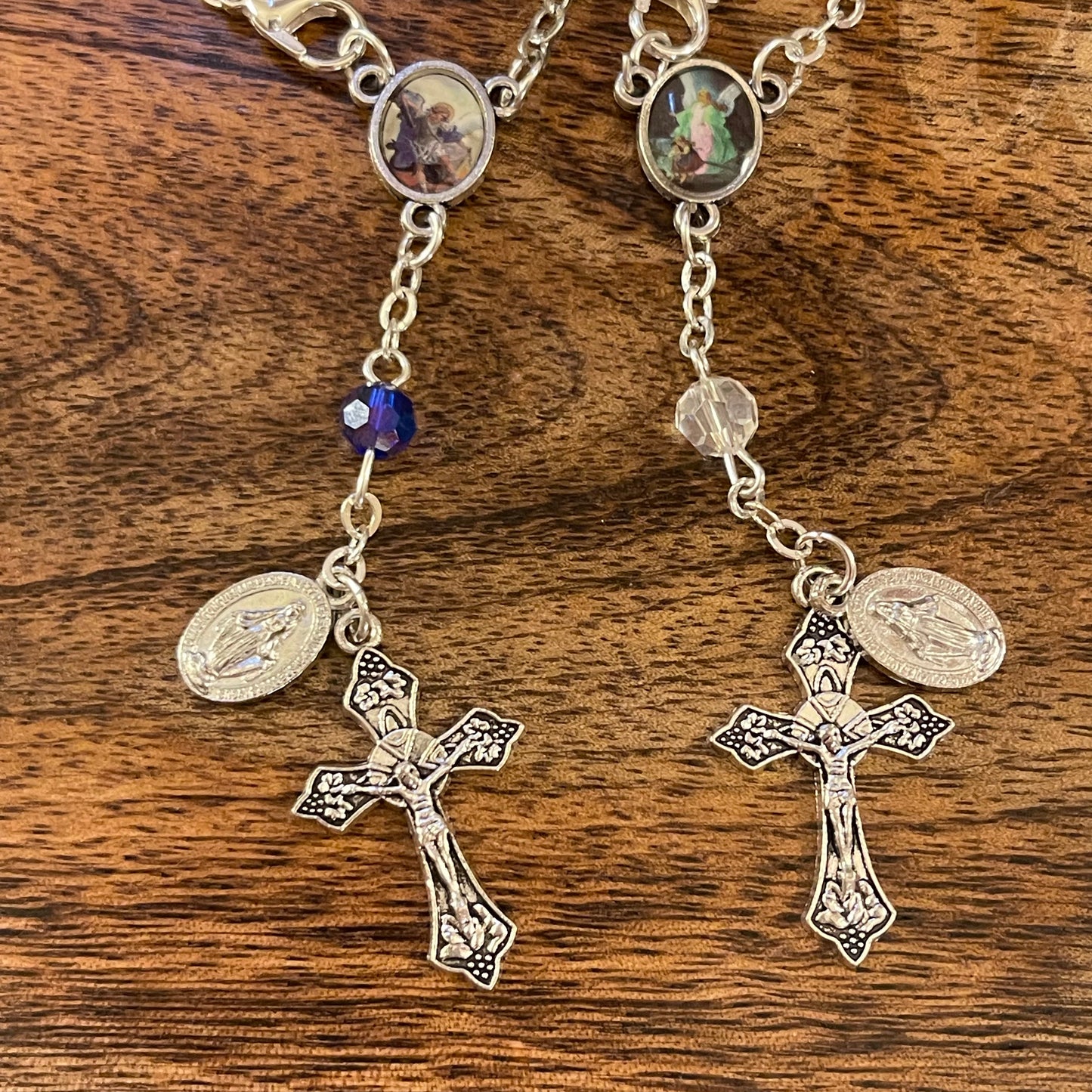 Auto Rosary with Blue or Clear Beads