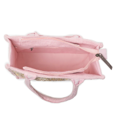 GYPSY Lace Canvas Tote Bag In Light Pink • Myra Bag