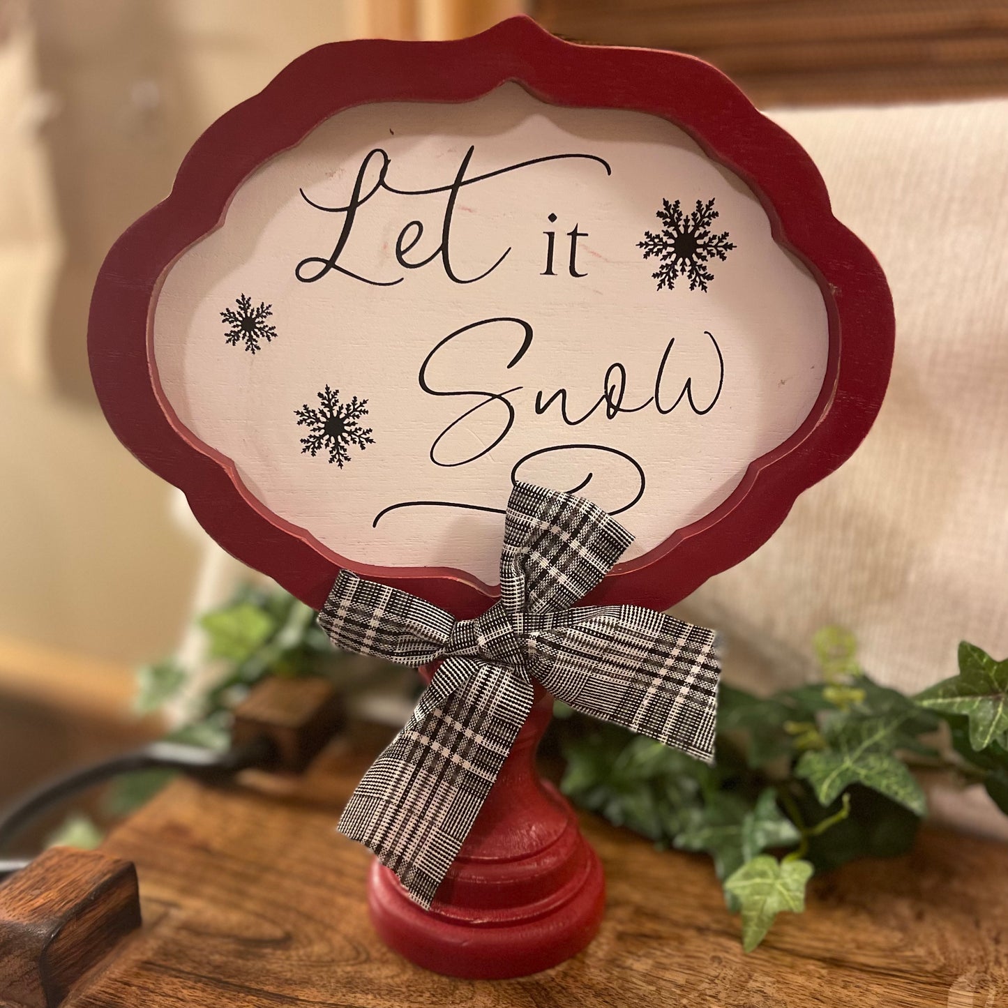 Holiday Table Decor • Wooden Pedestal Sign or Elf Sign