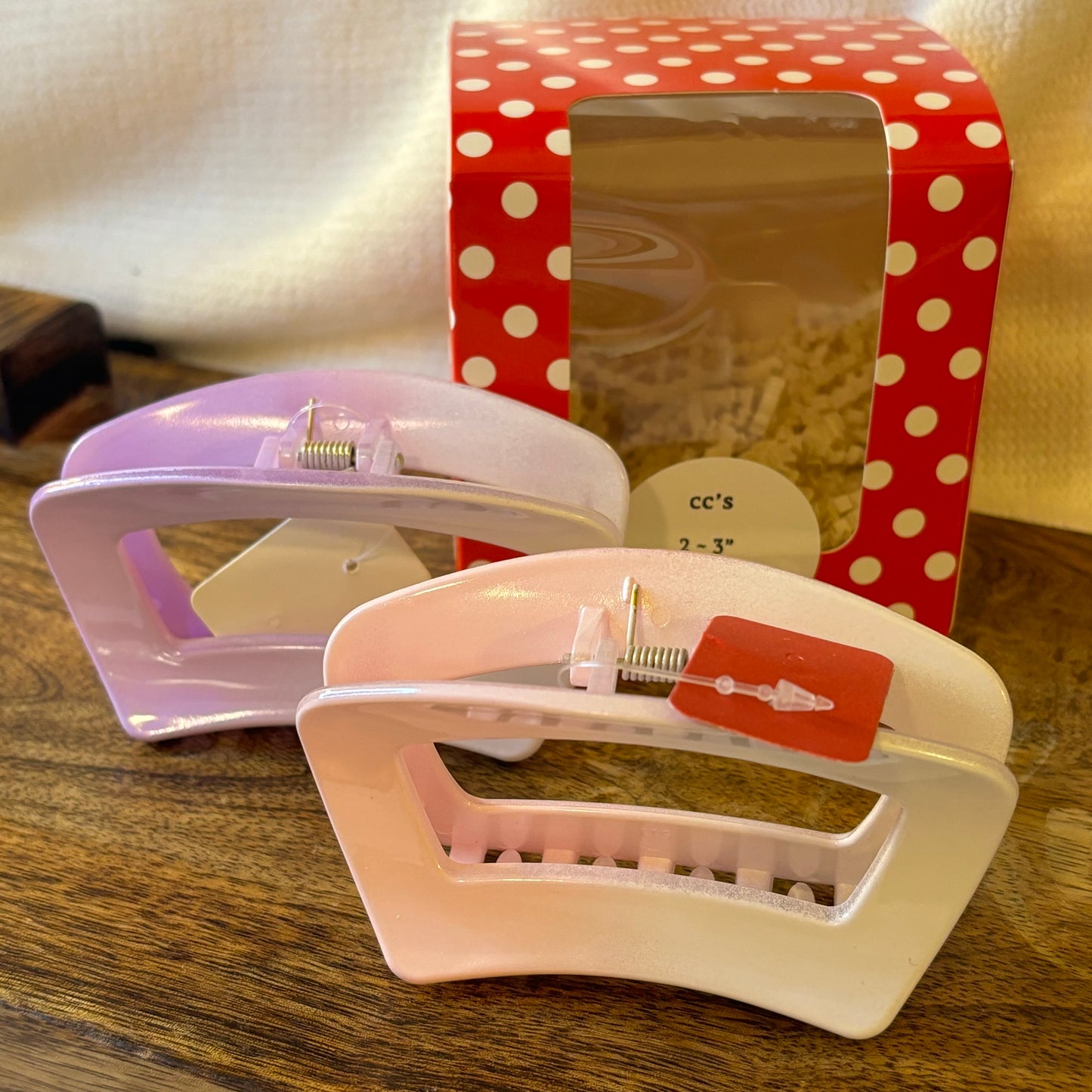 Set of 2 Hair Claw Clips 3.5” Long