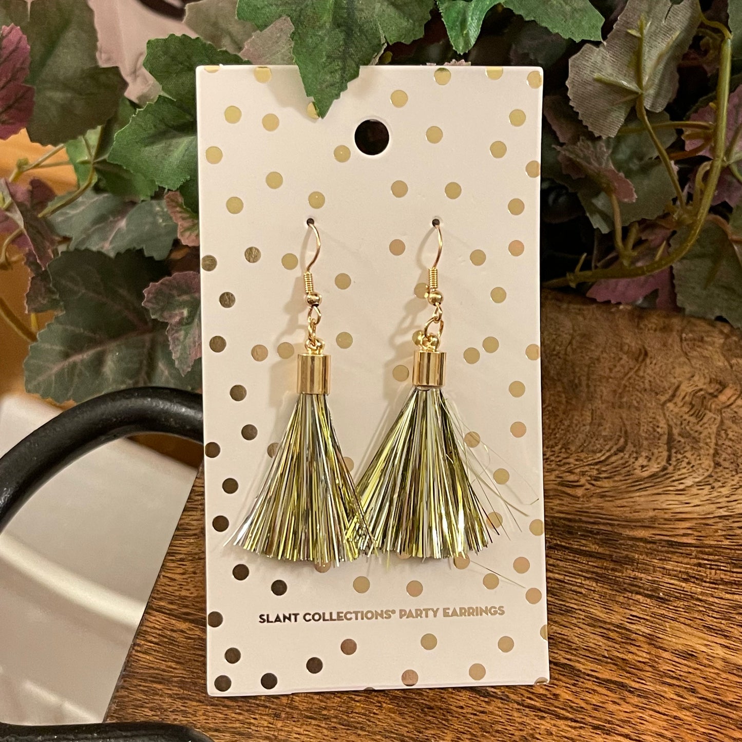 Gold PomPom Dangle Earrings