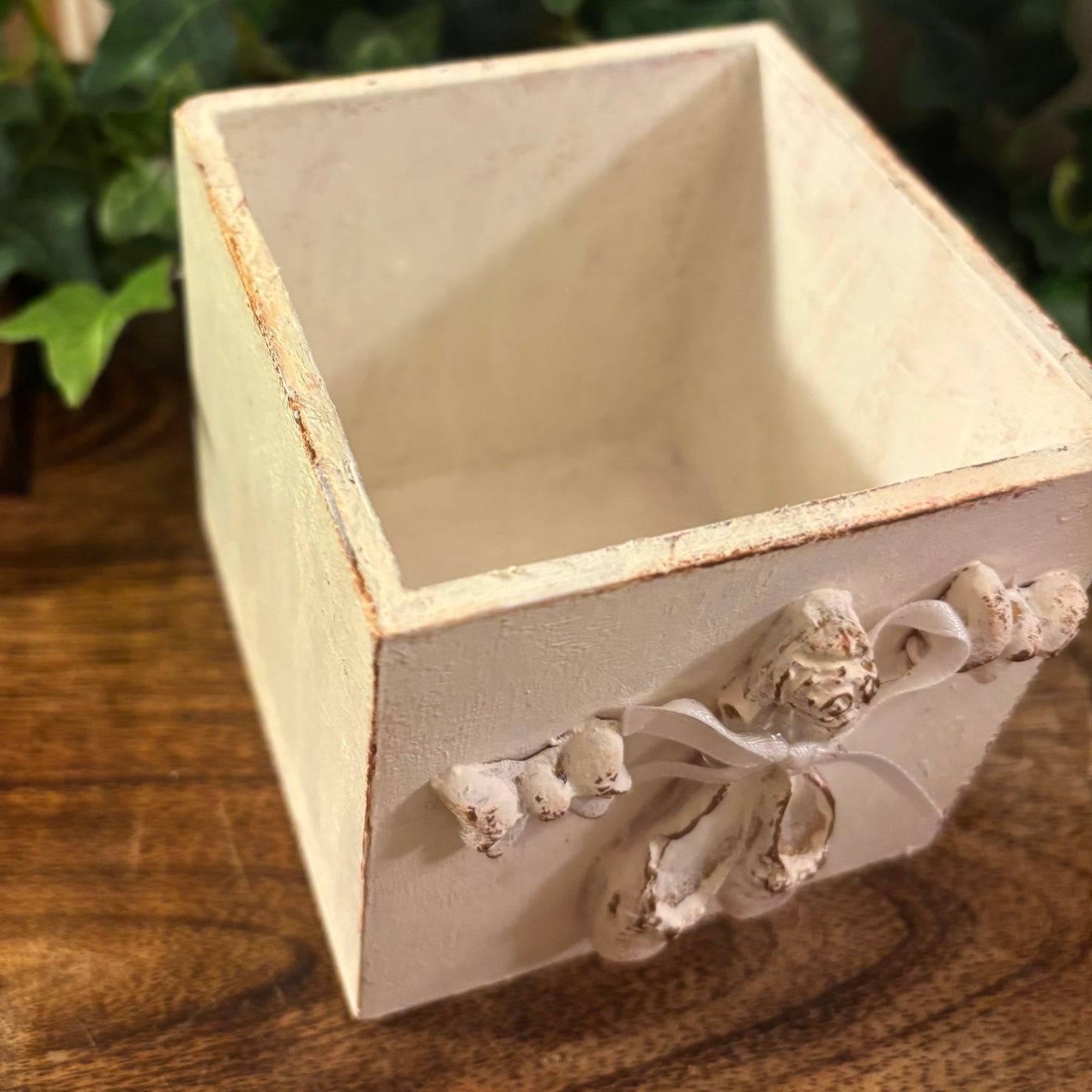 Handmade Casted Ballerina Slippers with Sweet Bow on an Open Box