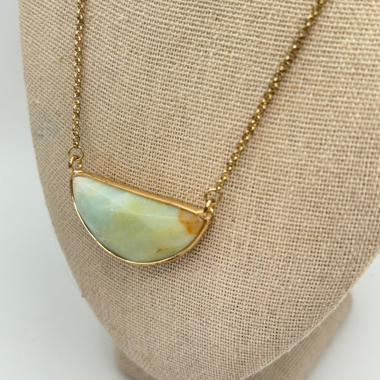 Semi Precious Stone pendant on 16” plus extension Necklace