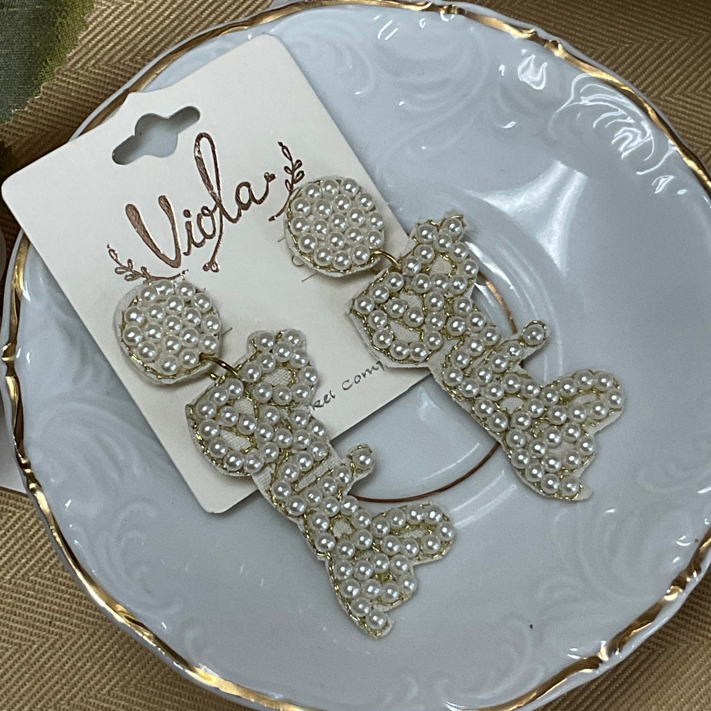 Statement Earrings - Bride Seed Bead Post Back Earrings