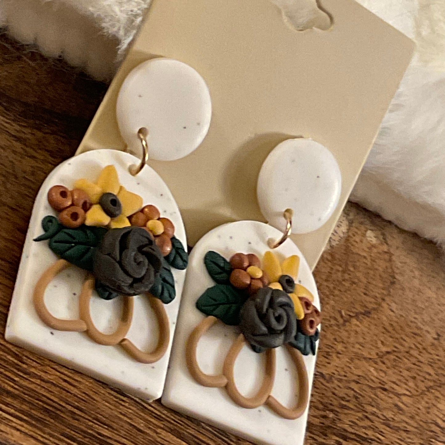 Fall Pumpkin Post Back Earrings