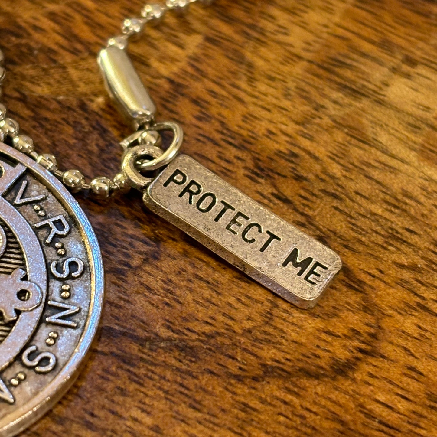 Saint Benedict Protect Me Pendant on 24” Chain