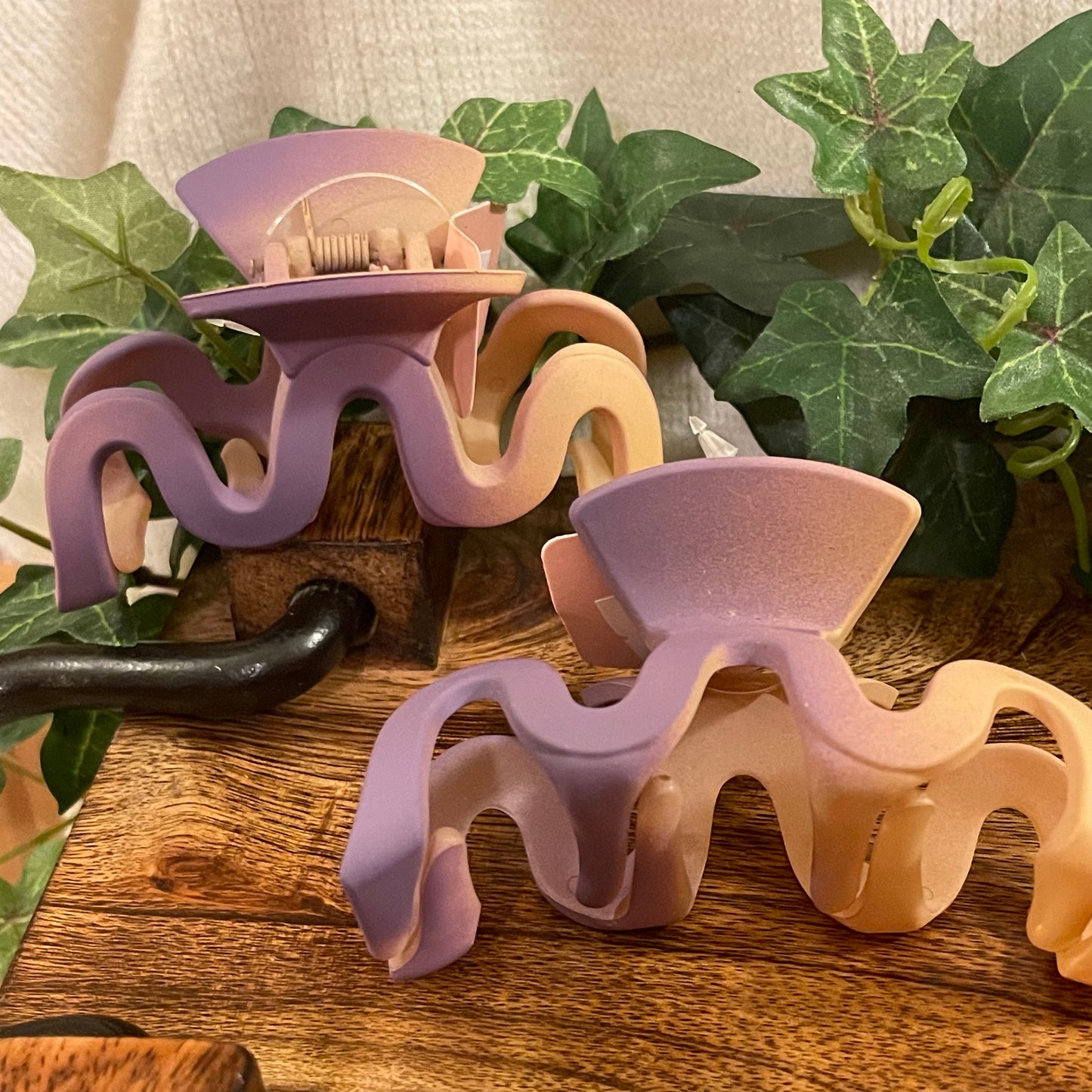 Purple Hair Claw Clip Set