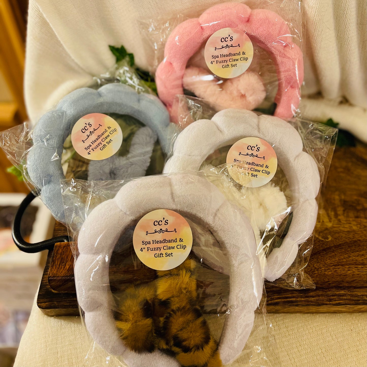 Spa Headband and Fuzzy Claw Clip