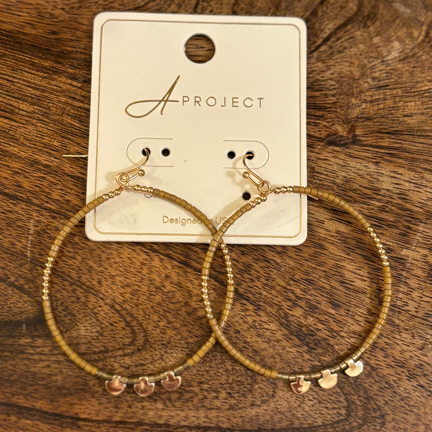 Seed Beaded Circle Drop Earrings