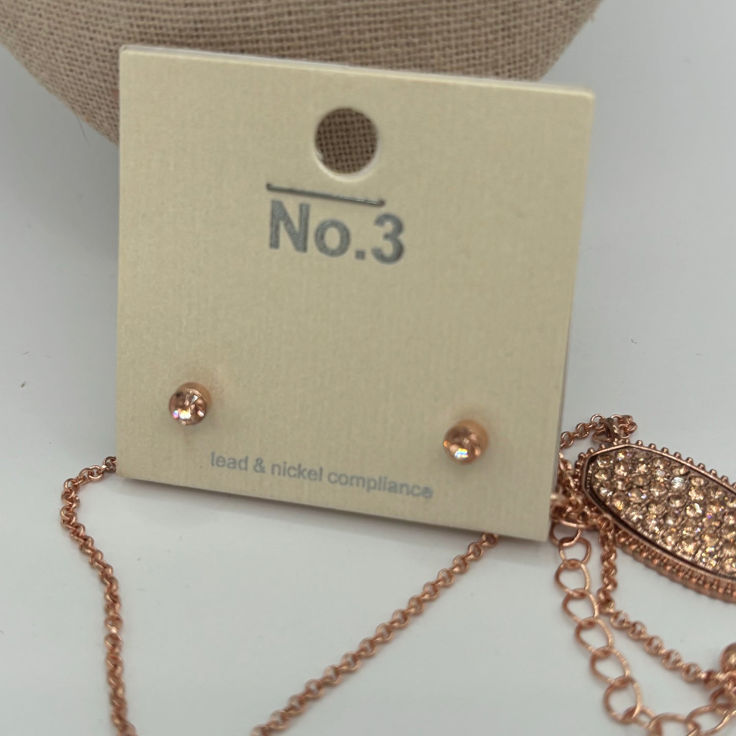 Rose Gold Rhinestone Embellished Necklace