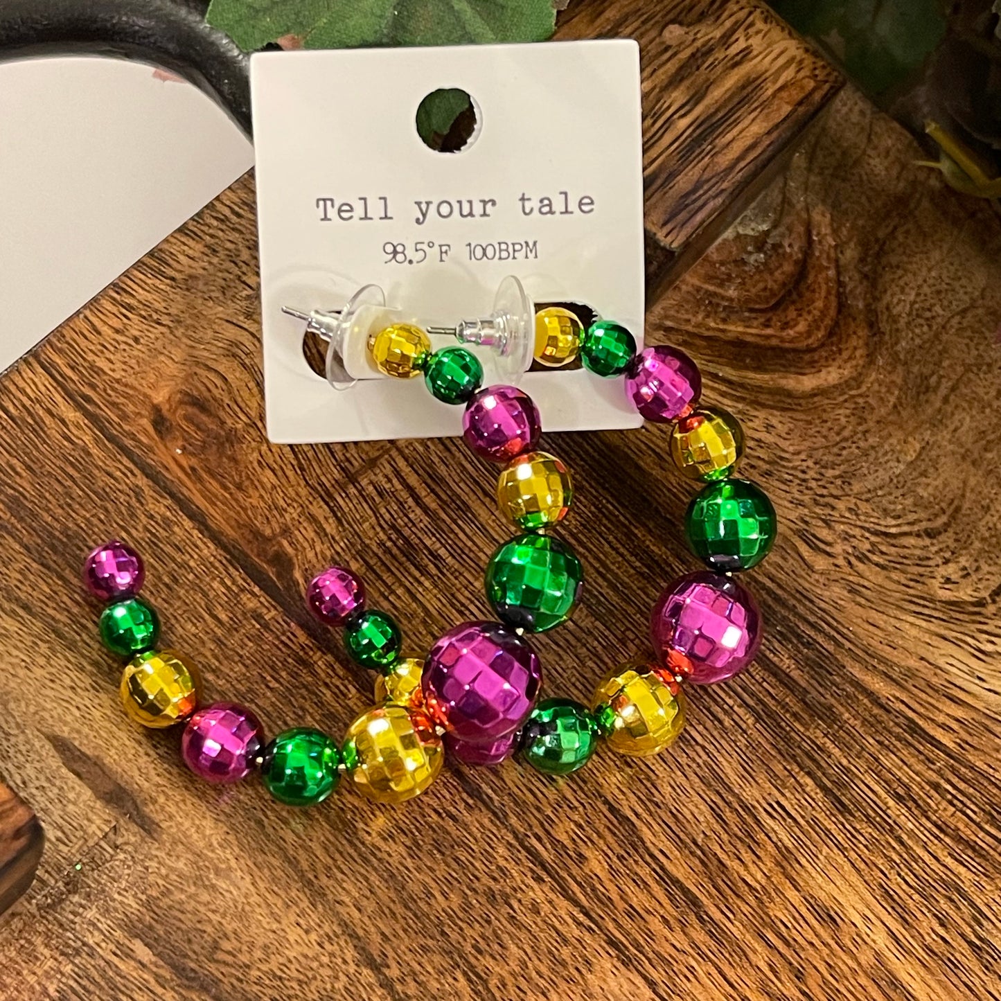 Mardi Gras Drop Earrings