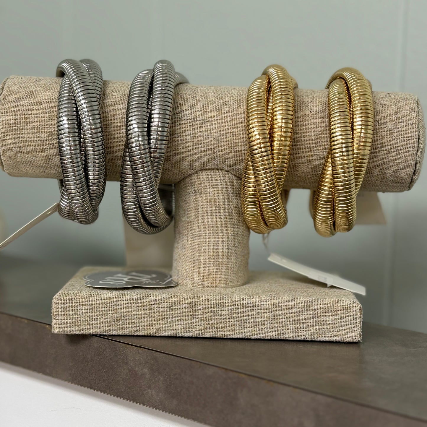 Bracelets - Triple Cobra Bangle Bracelet in Gold or Silver tone