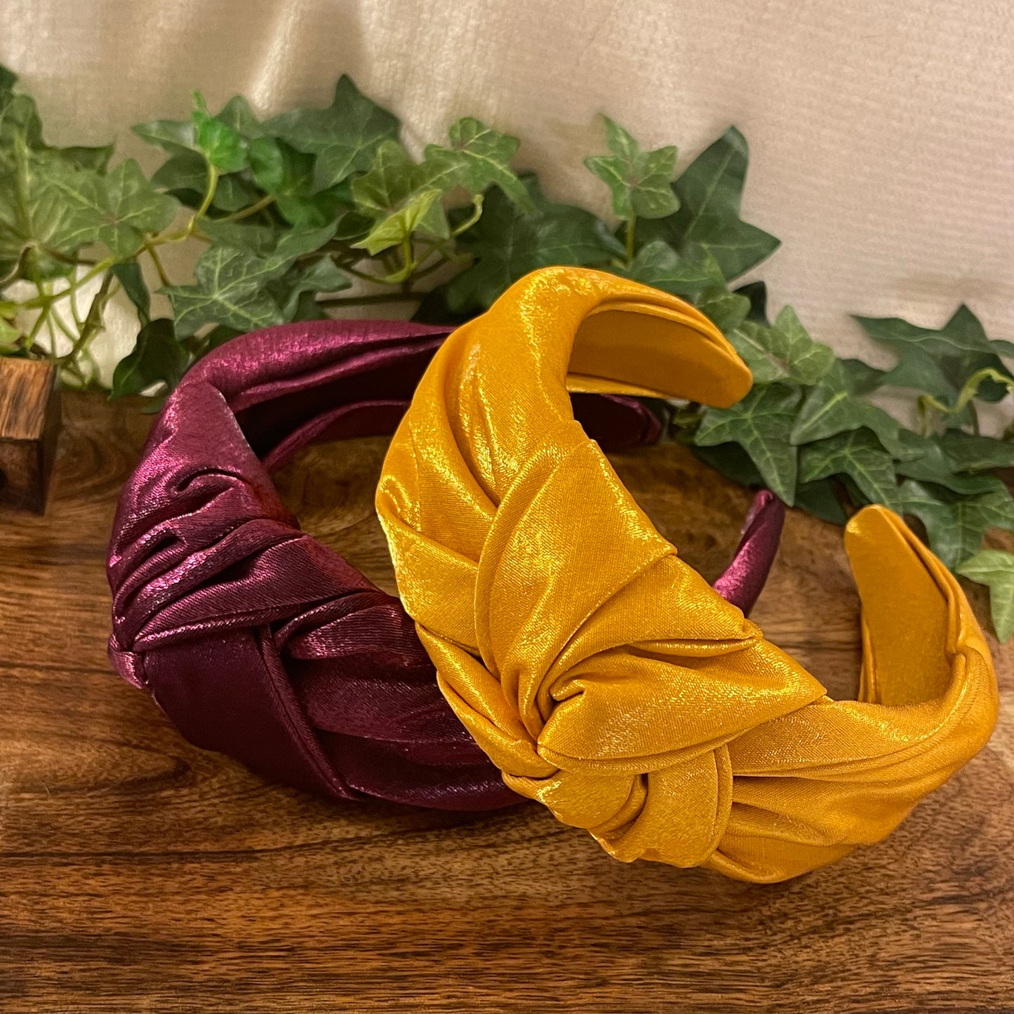 Satin Top Knot Headband - Purple