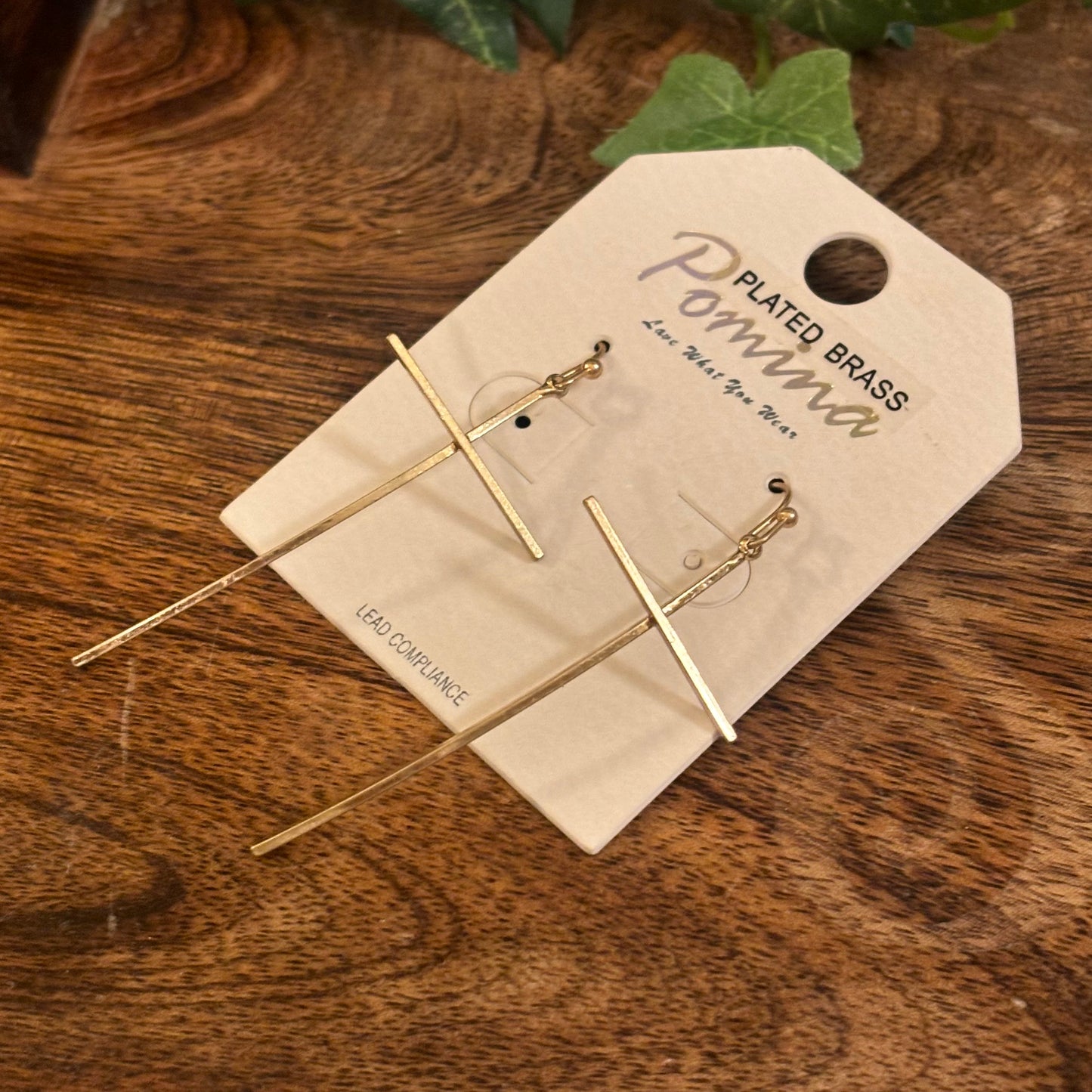 Earrings - Cross Dangle Earrings Gold