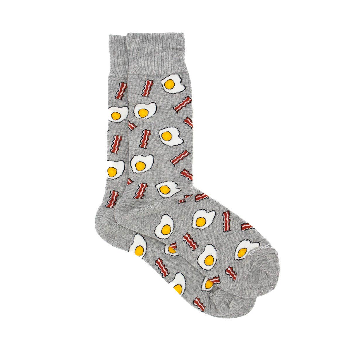 Mens Bacon and Eggs Socks in the colors Gray/Red/White • One Size