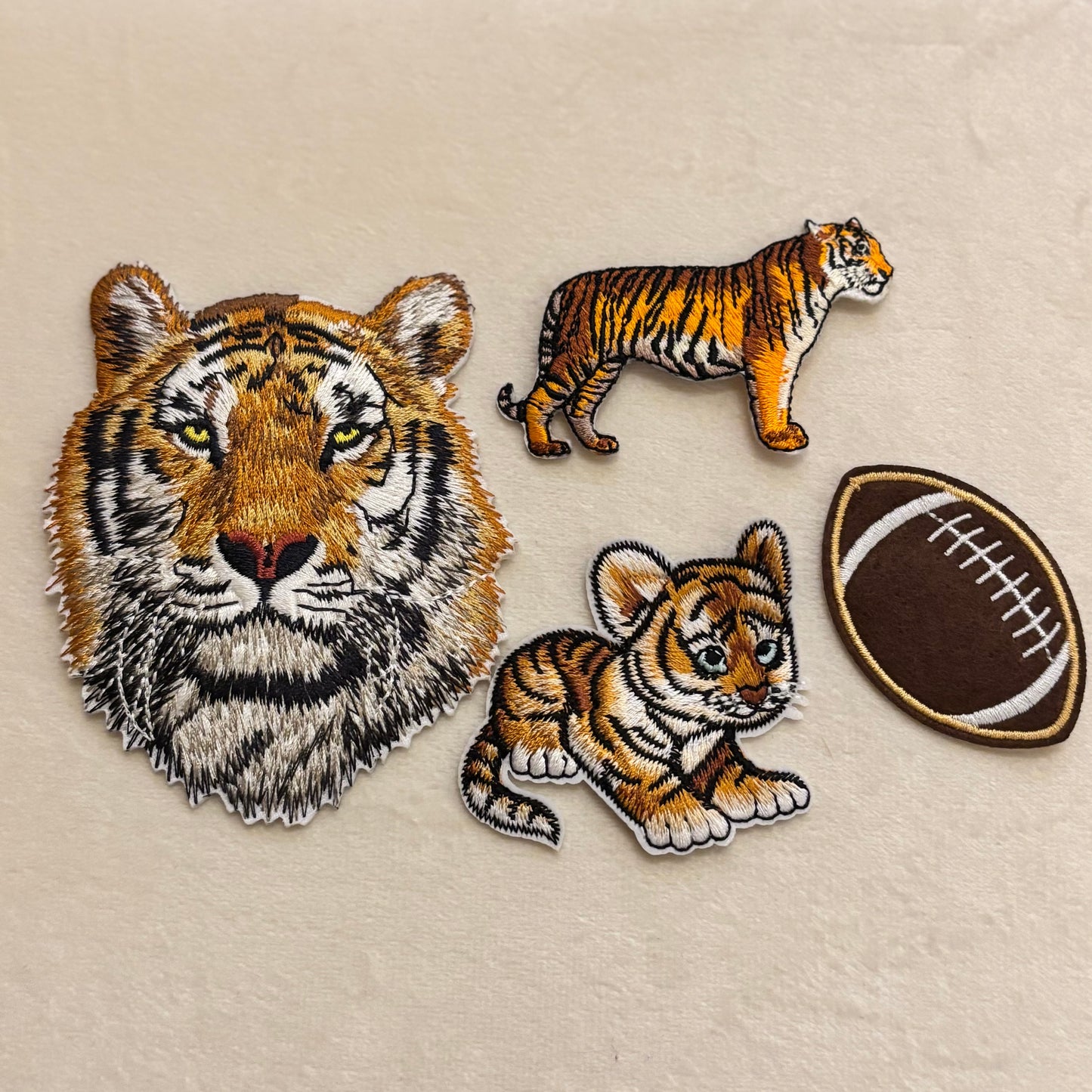 Embroidered Iron On Patch • Football • Tiger