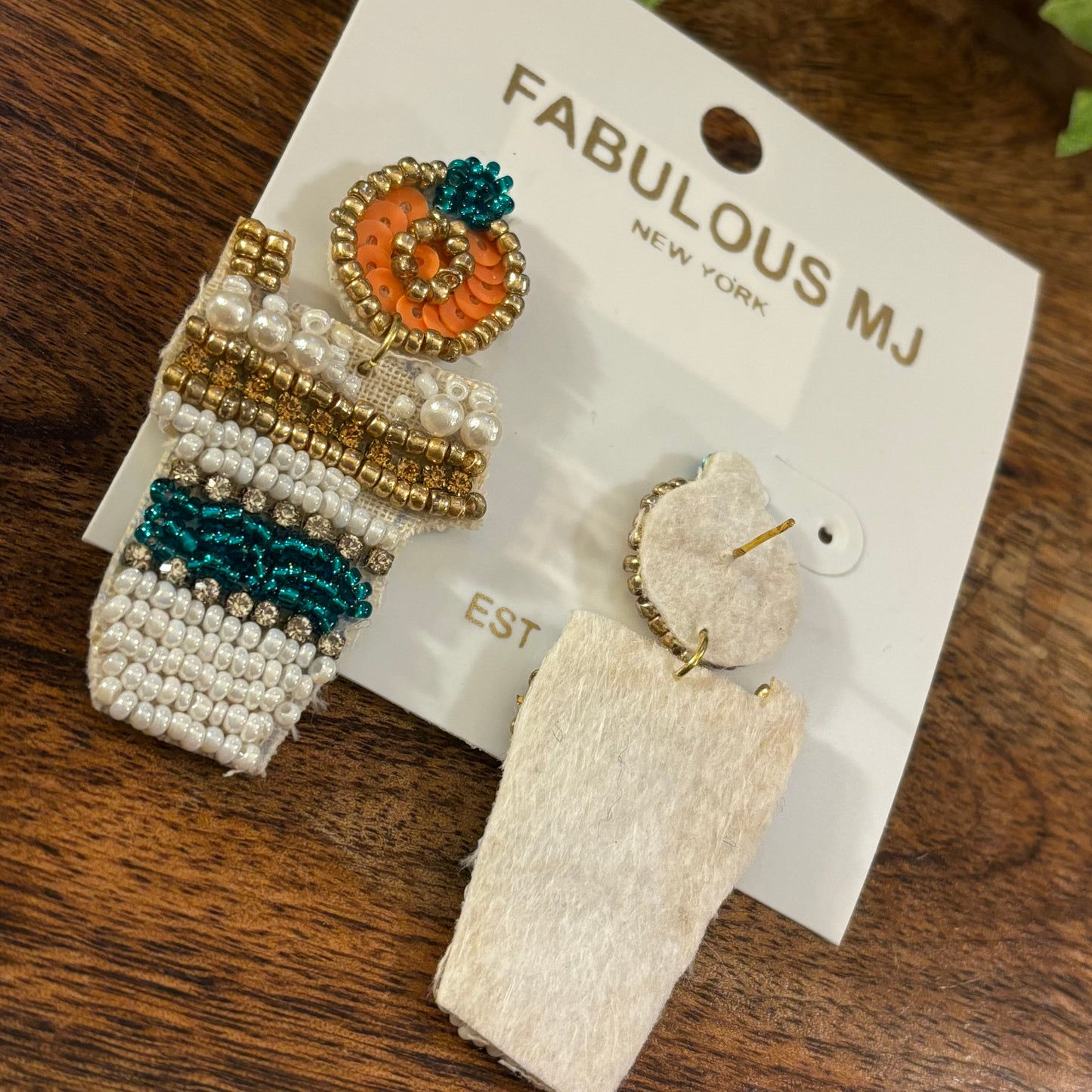 Fall Pumpkin Spice • Pumpkin Embellished with Rhinestones Post Back Earrings