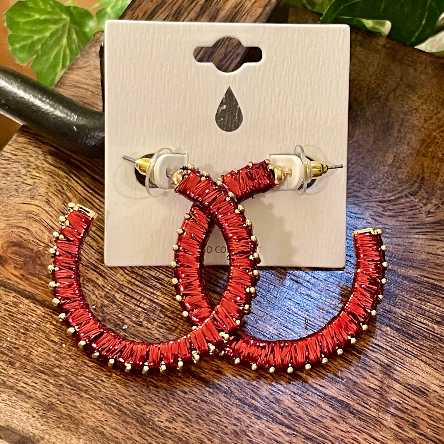 Red Hoop Earrings