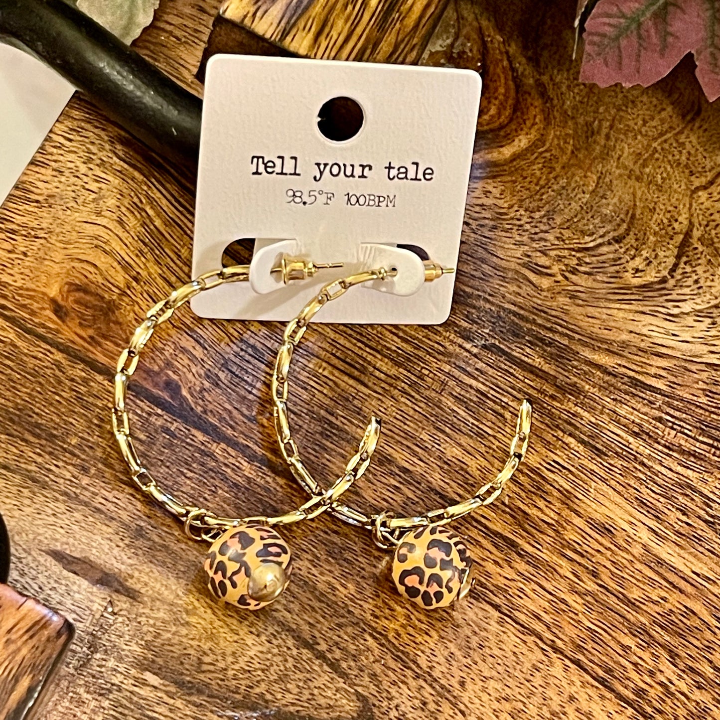Gold Chainlink Half Hoop Post Back Earrings