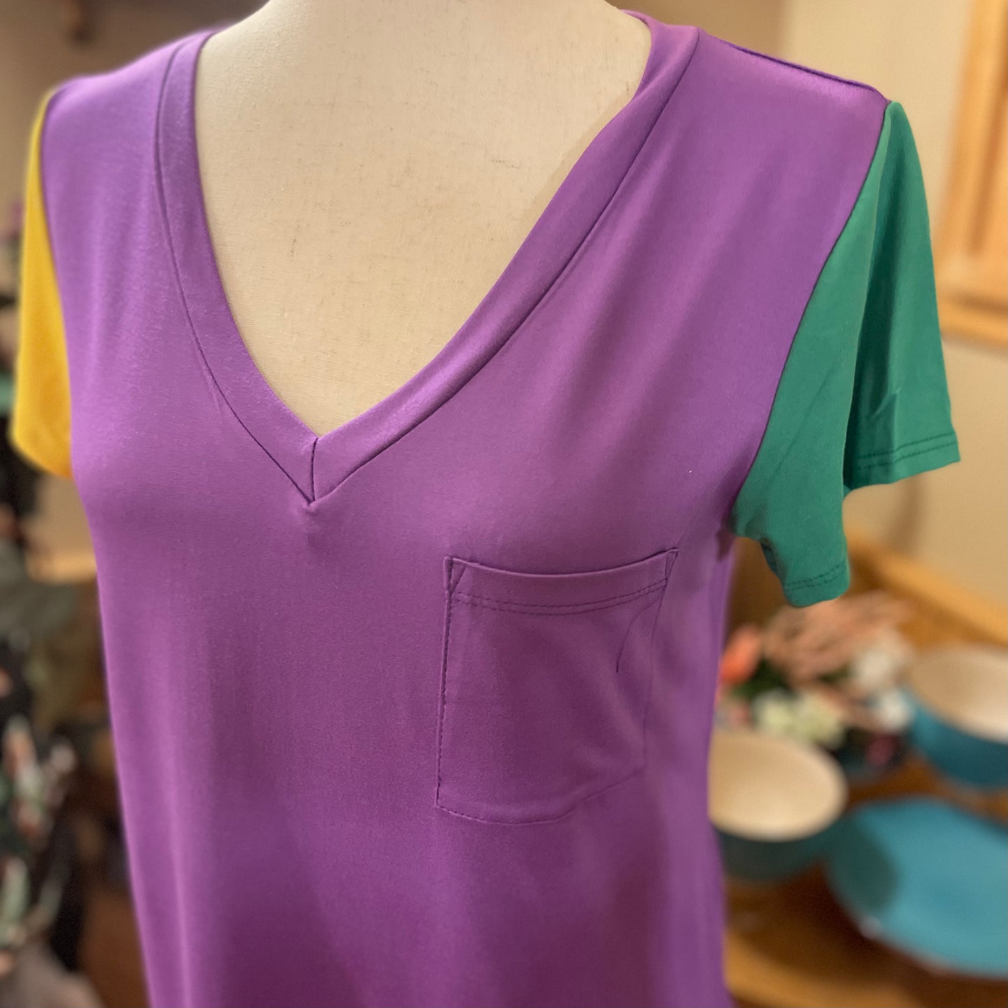 Mardi Gras Short Sleeve Top