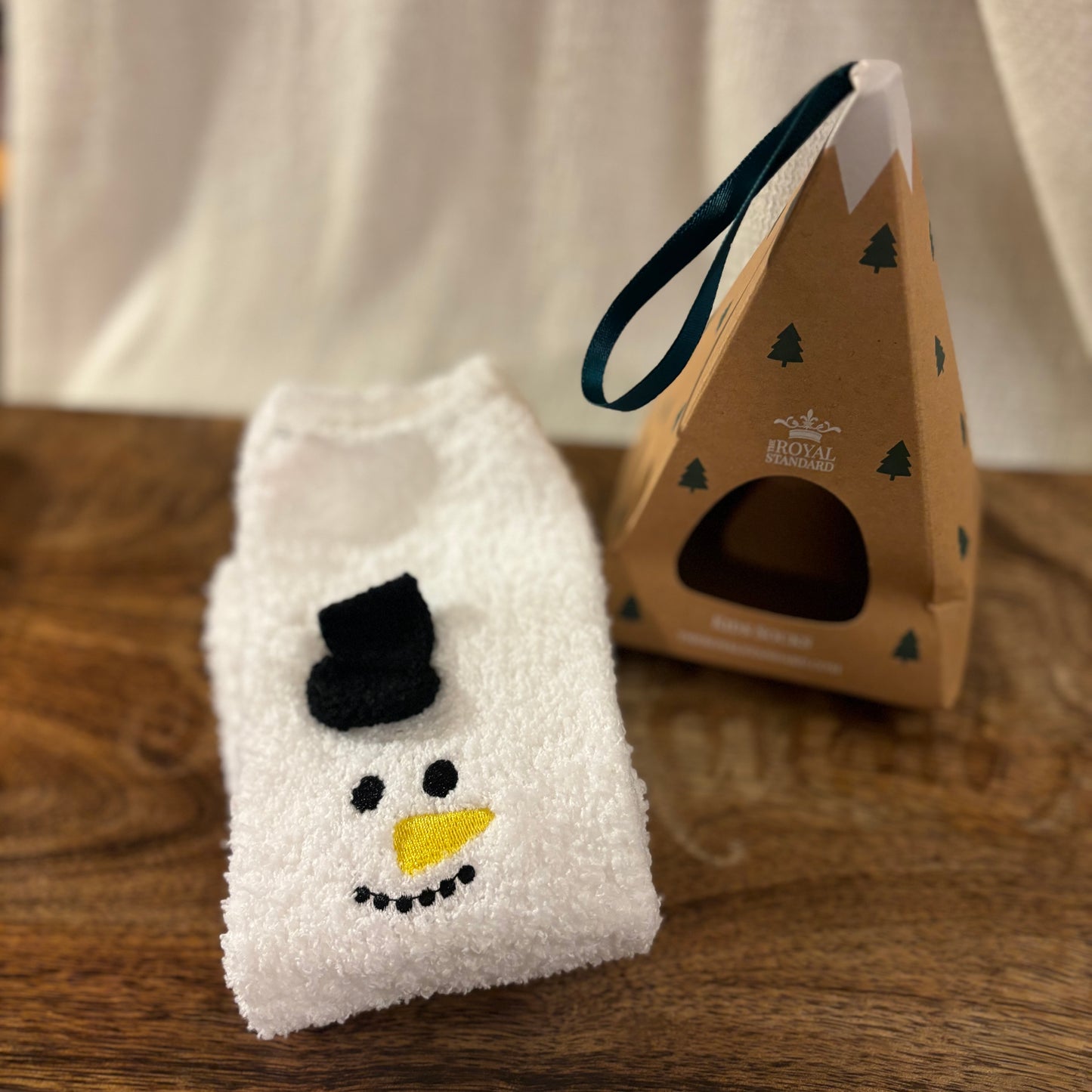 Kid's Snowman Cozy Socks White/Red