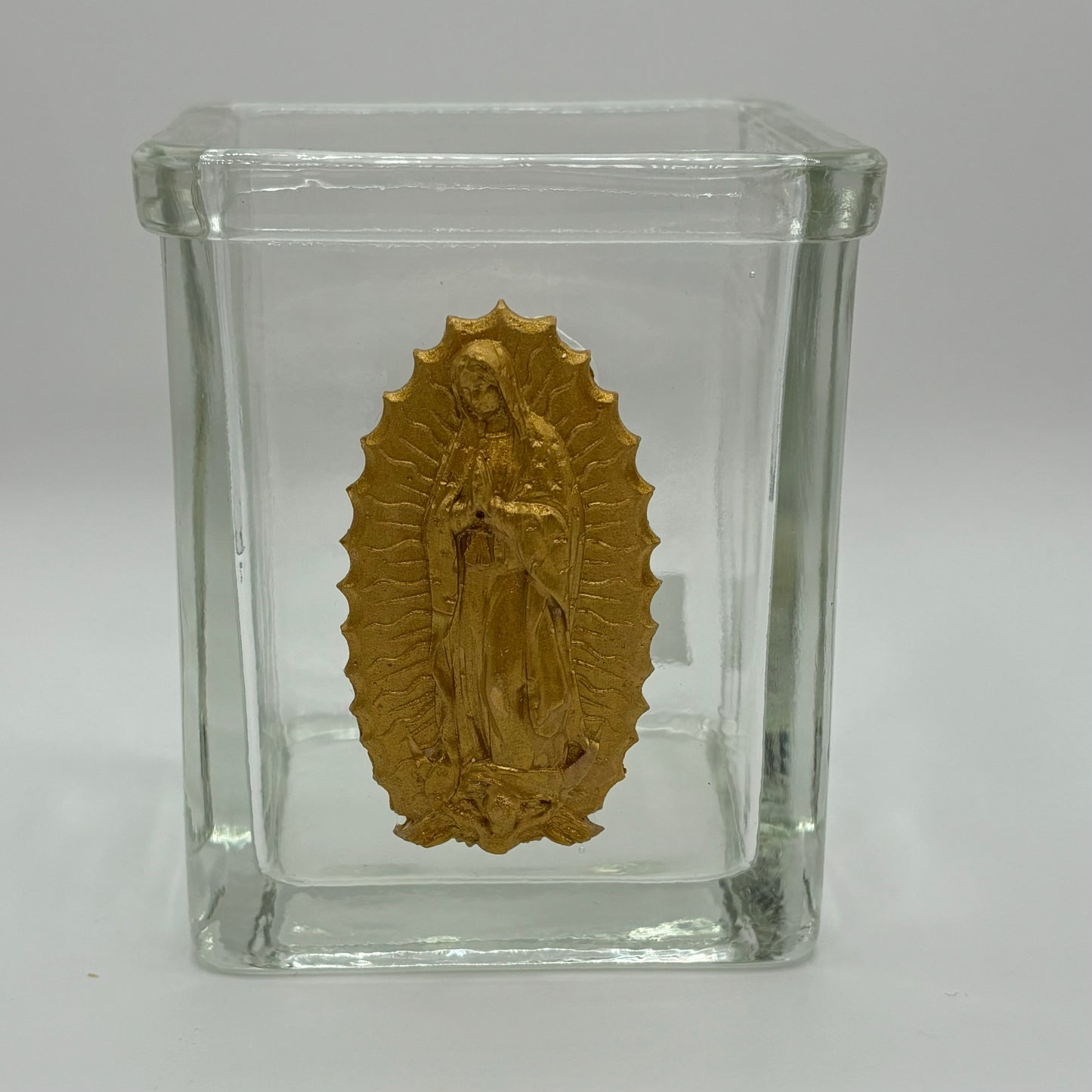 The Virgin Mary Intaglio on Glass Vase
