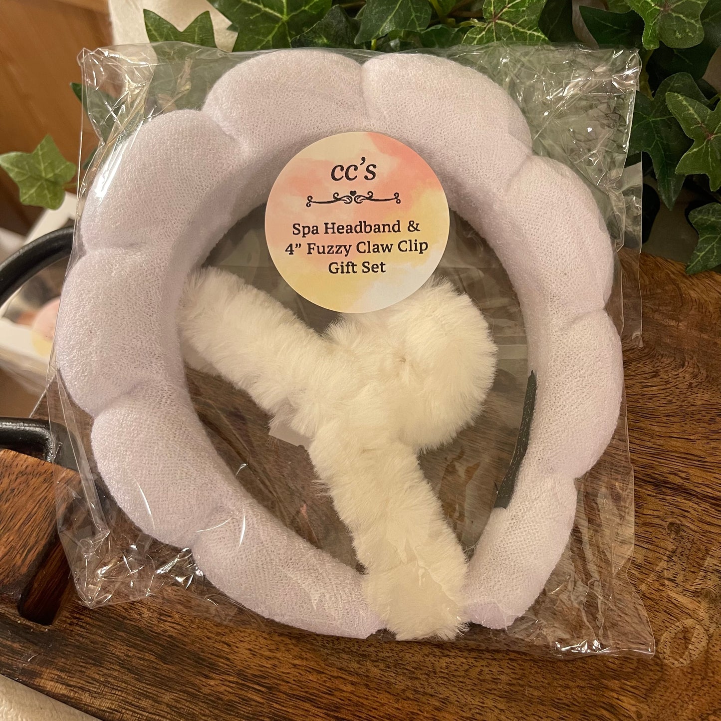 Spa Headband and Fuzzy Claw Clip
