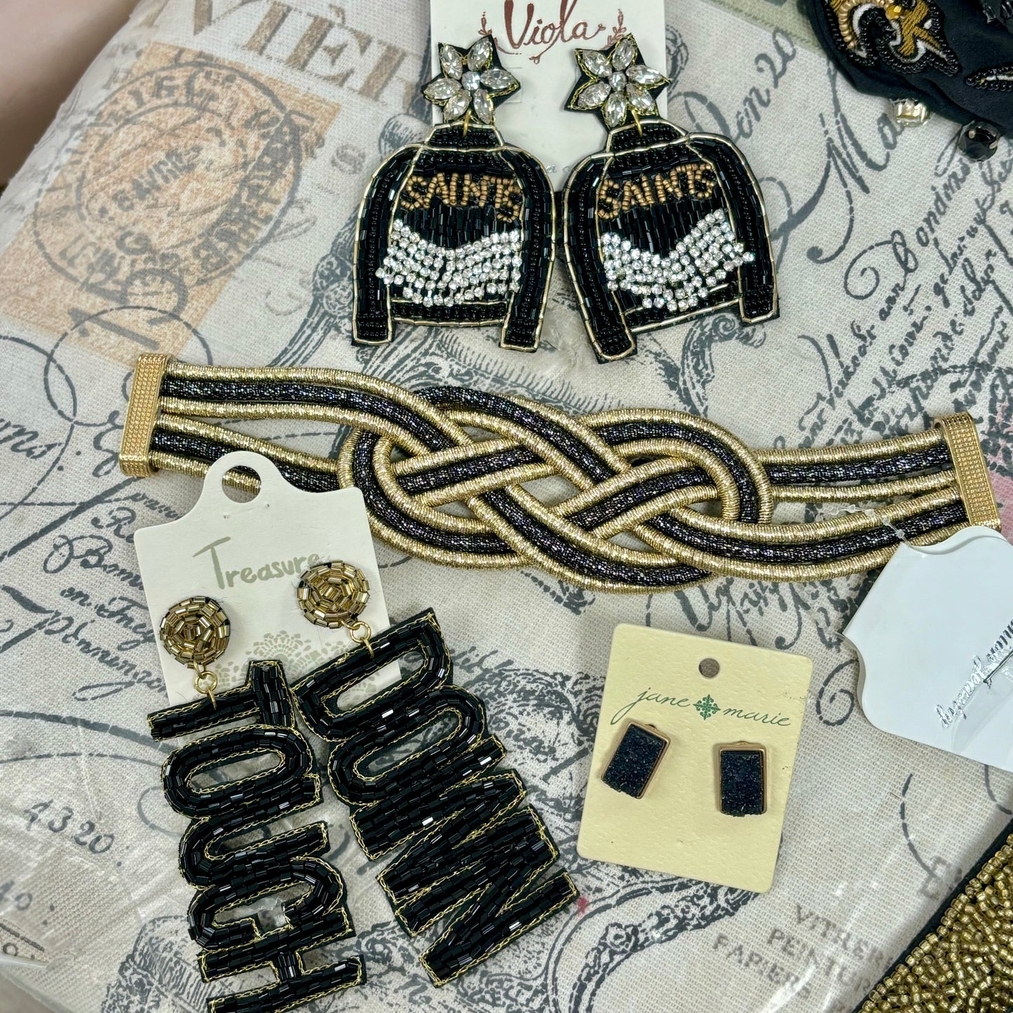 Black And Gold Magnetic Closure Bracelet