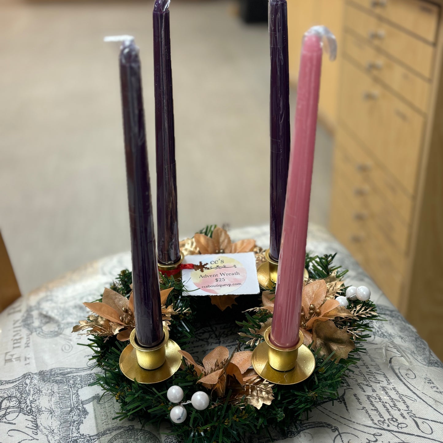 Christmas: Advent Candle Set 10” or 12” or Advent Wreath
