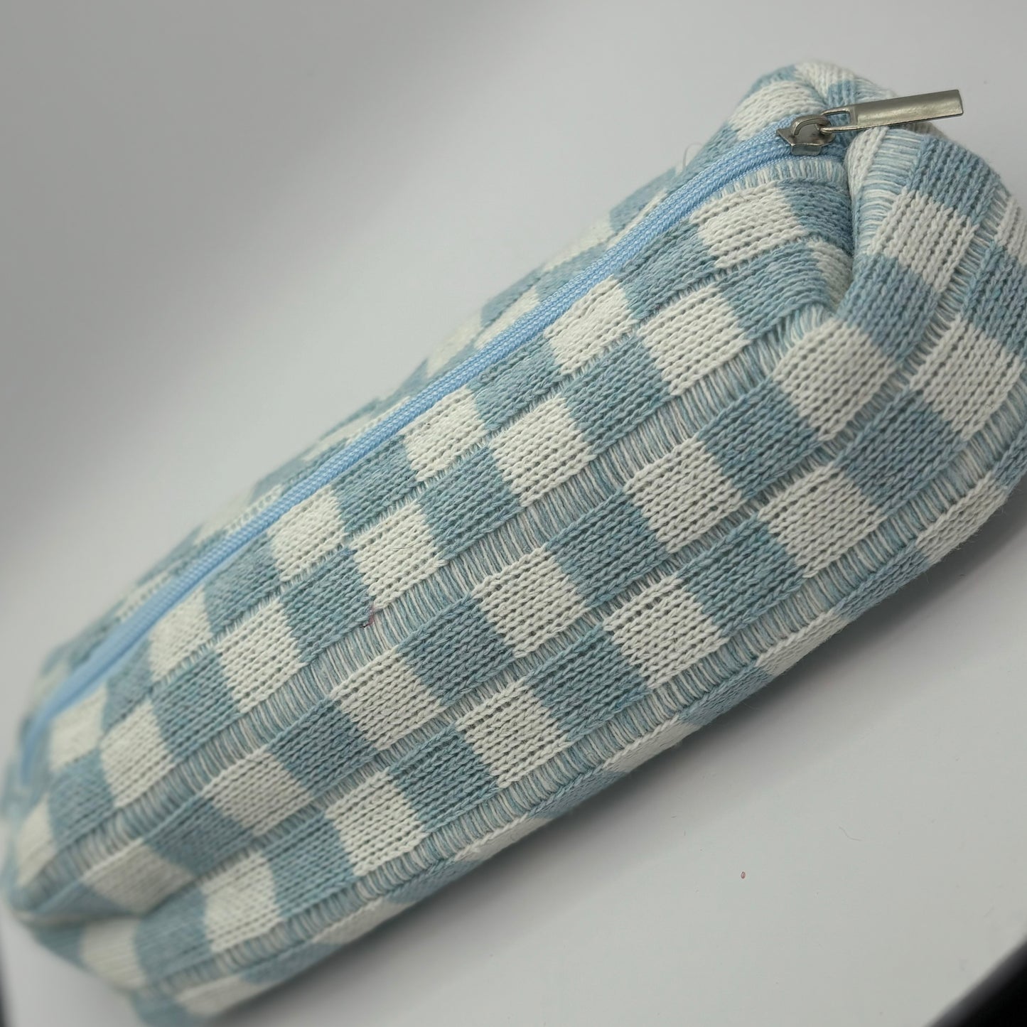 Checkered Print Lined Pencil Bags