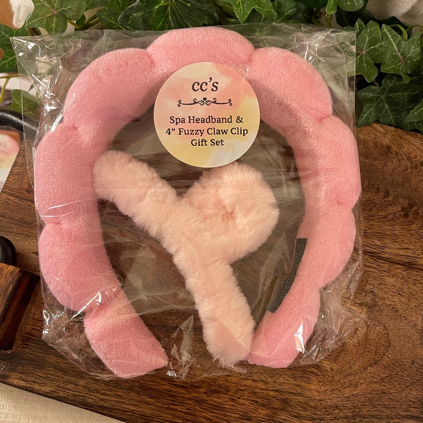 Spa Headband and Fuzzy Claw Clip