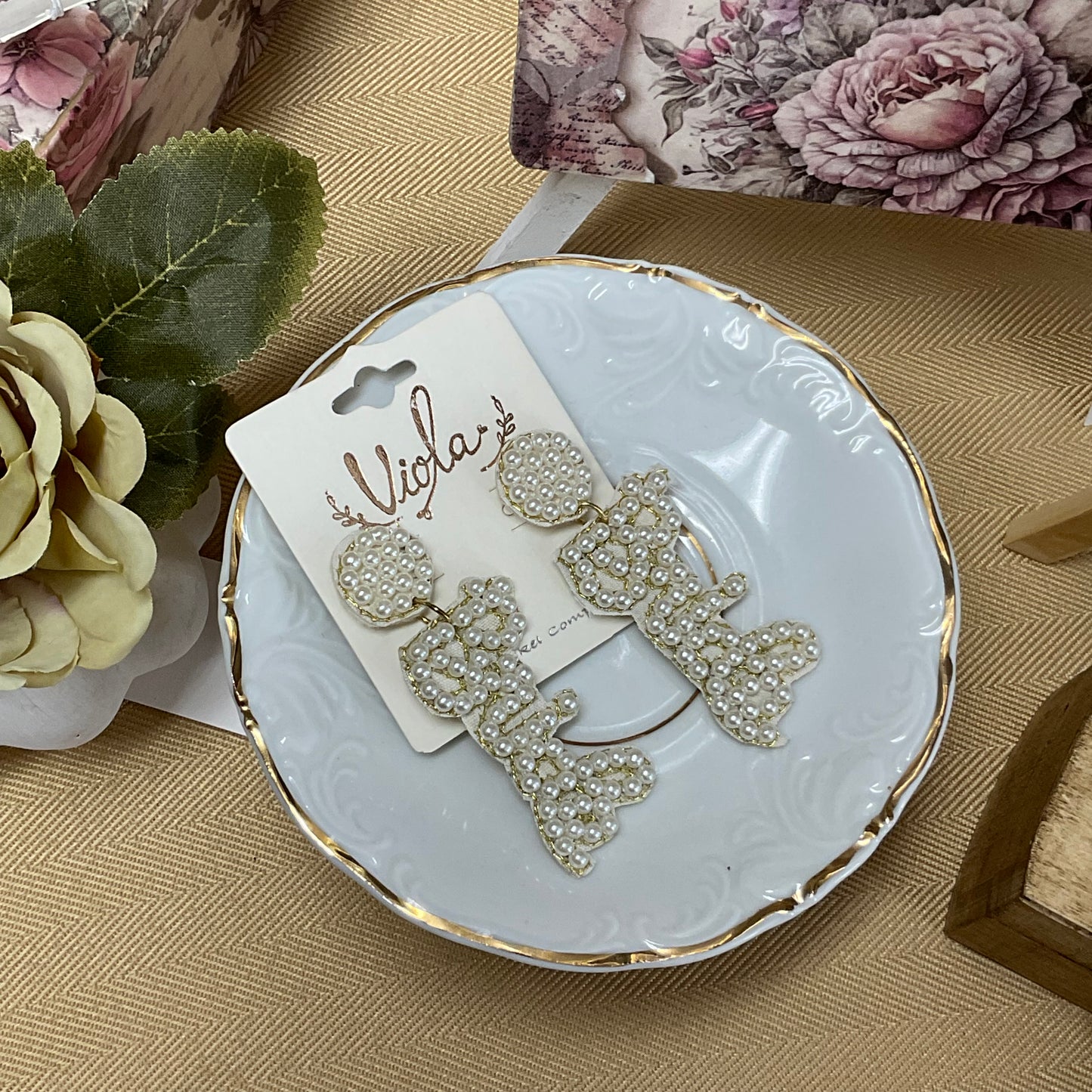 Statement Earrings - Bride Seed Bead Post Back Earrings