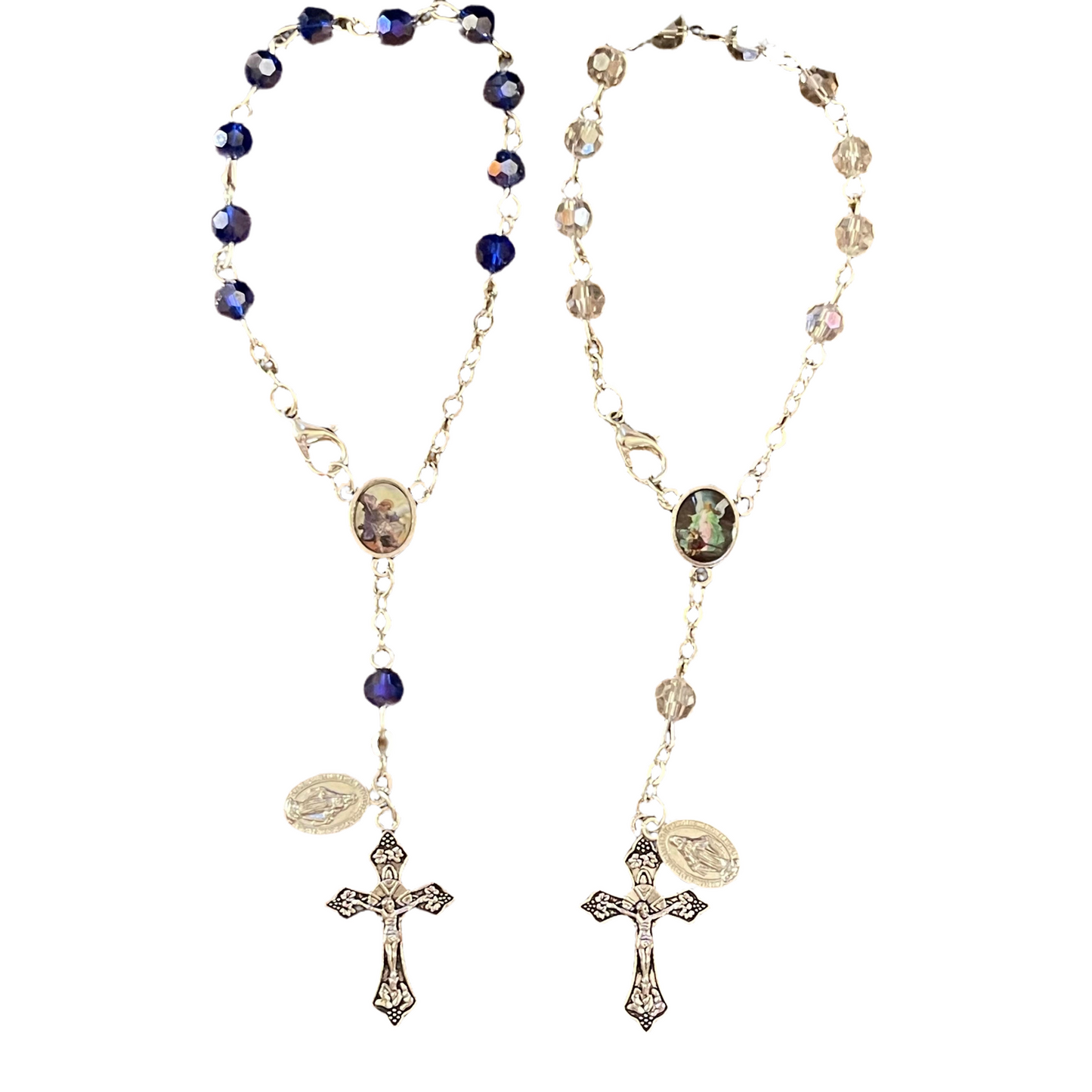 Auto Rosary with Blue or Clear Beads
