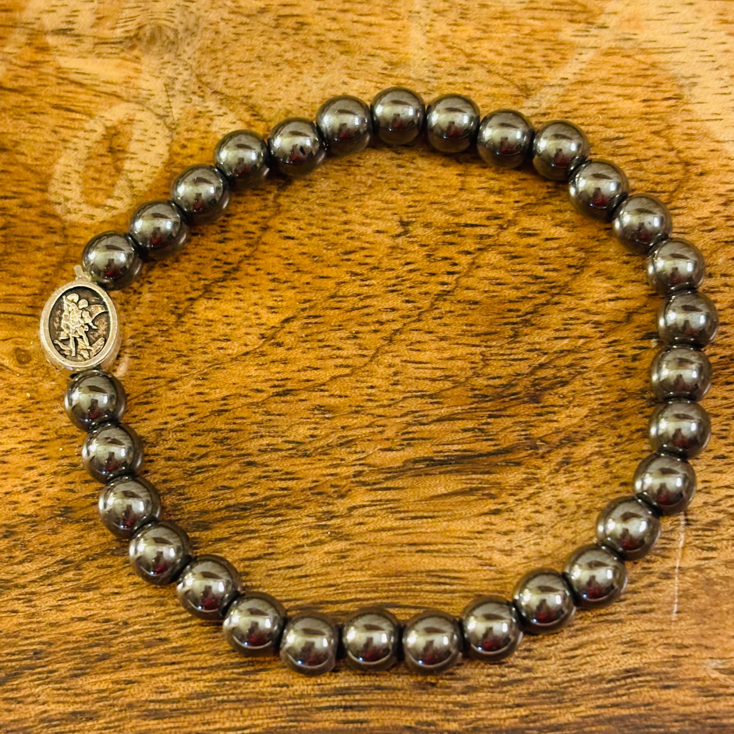 Guardian Angel & Hematite Stretch Bracelet