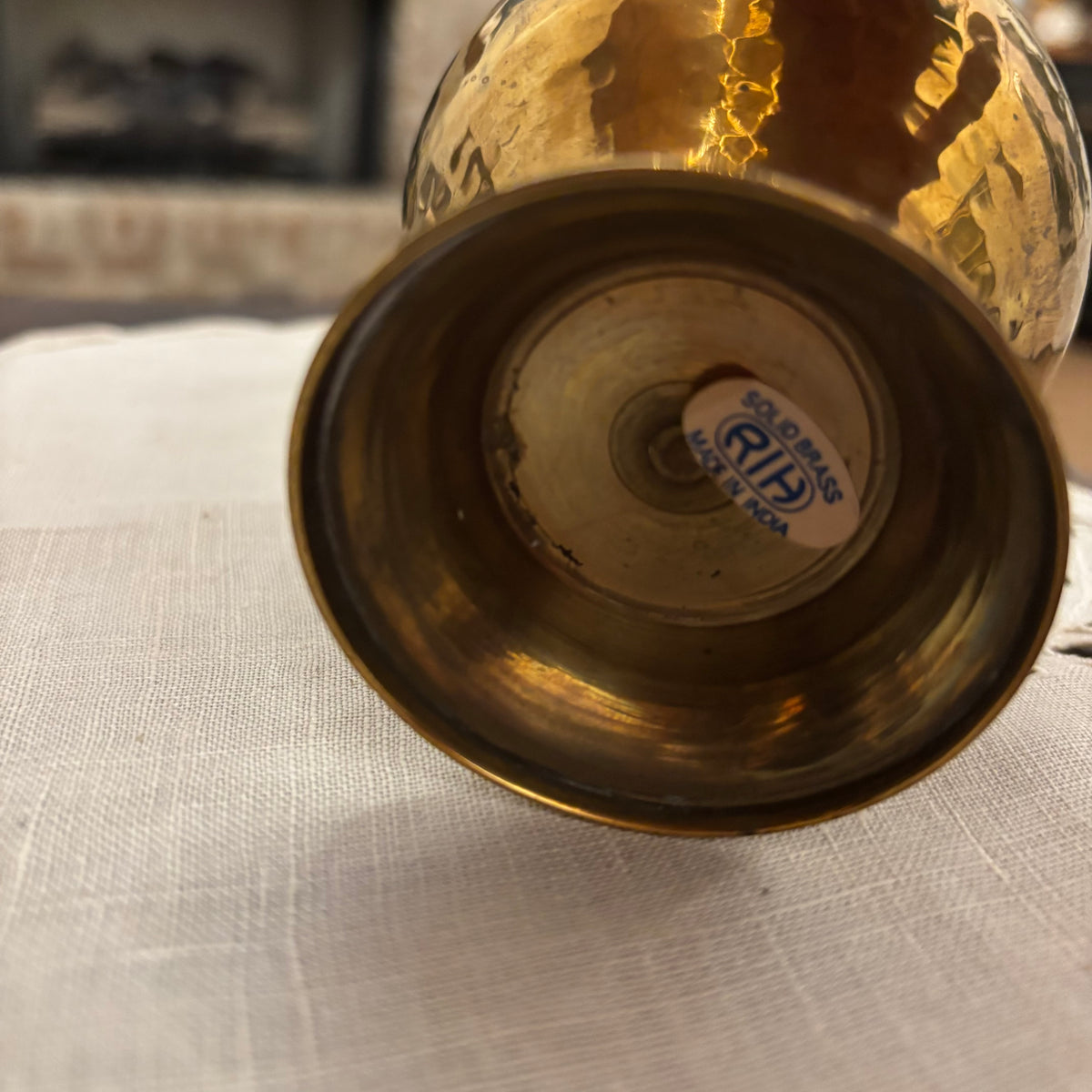 Hammered Solid Brass Vase 5”