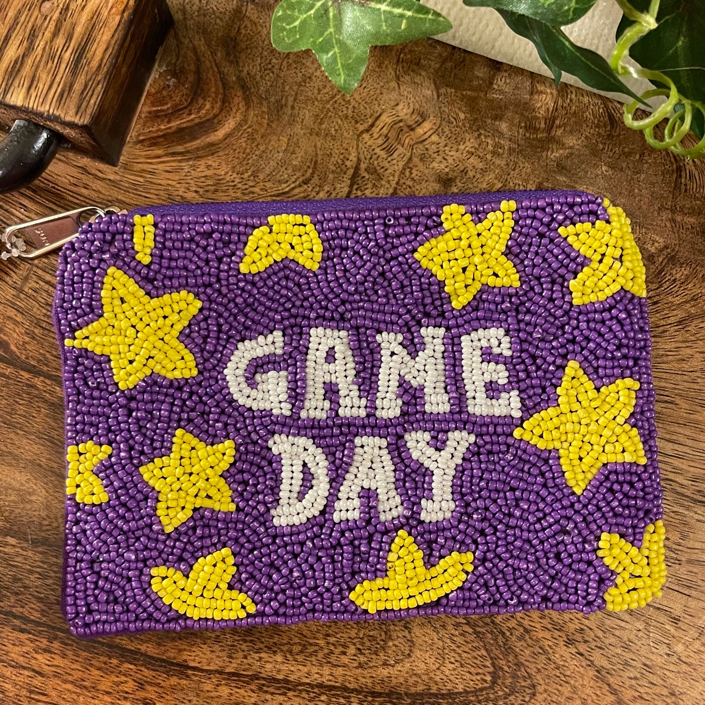 GameDay: Tigers Seed Bead Zippered Pouch