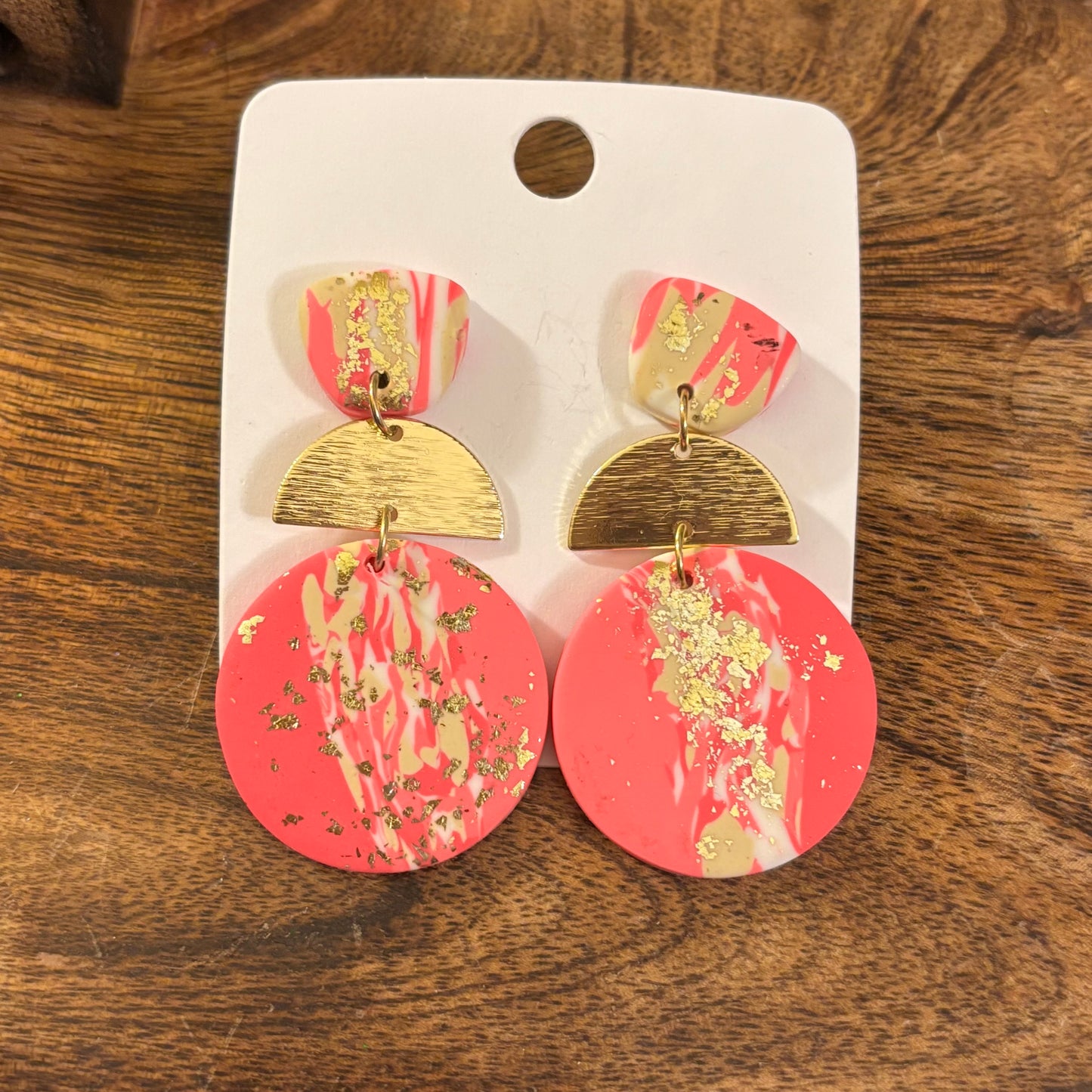 Polymer Clay Post Back Earrings in Pink or Yellow