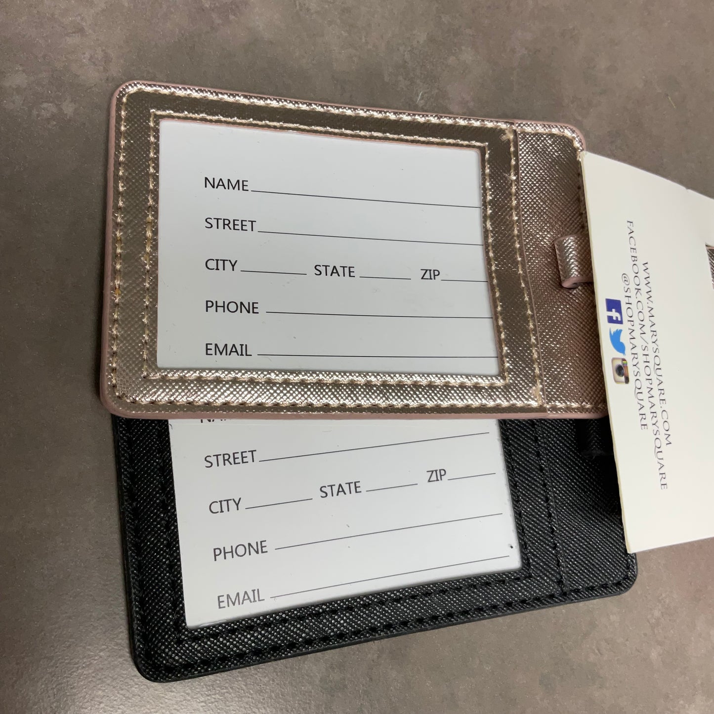 Mary Square "Mr. & Mrs." Luggage Tag Set