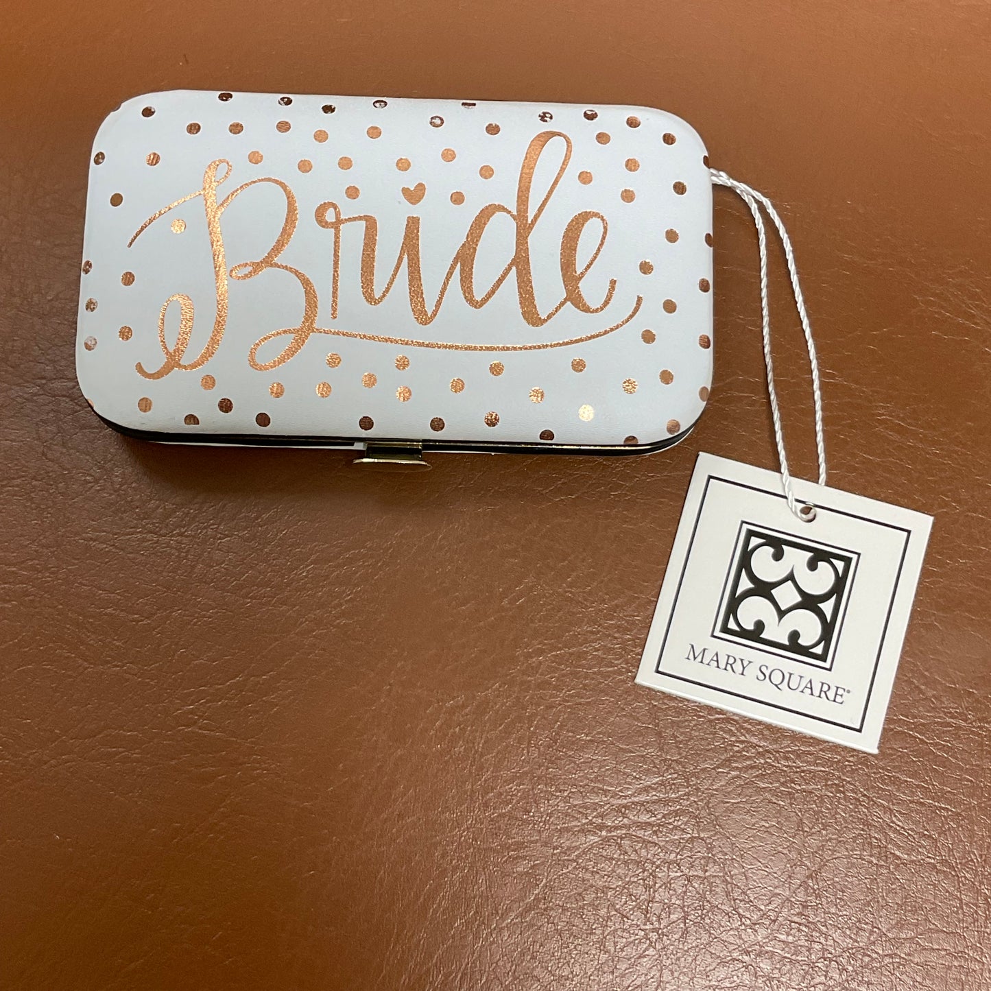 Mary Square “Bride” Manicure Set Hard Travel Case